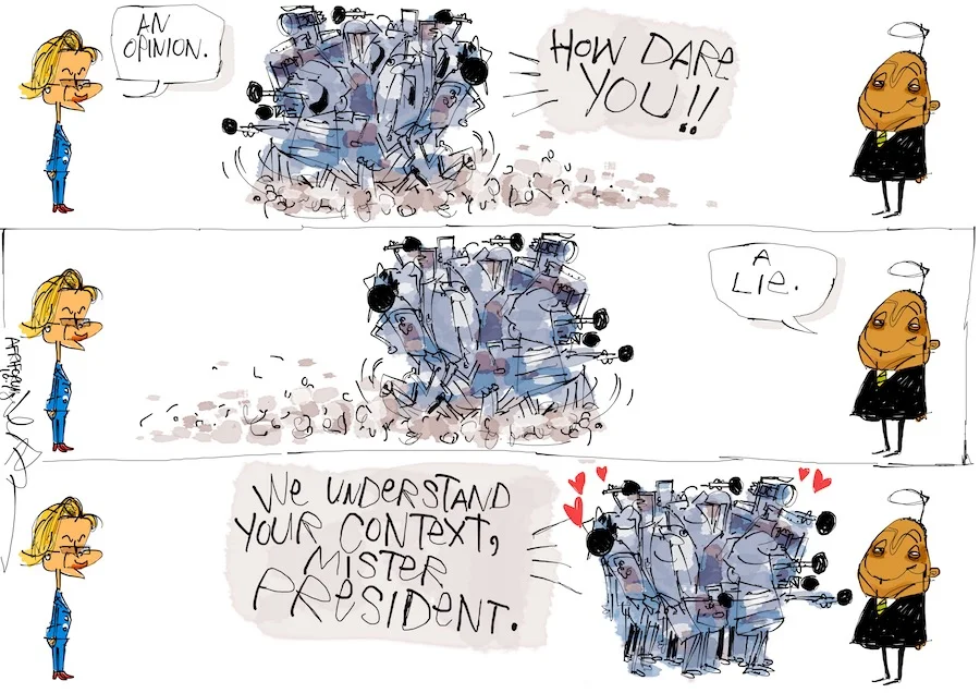 Helen Zille versus the media and the president.