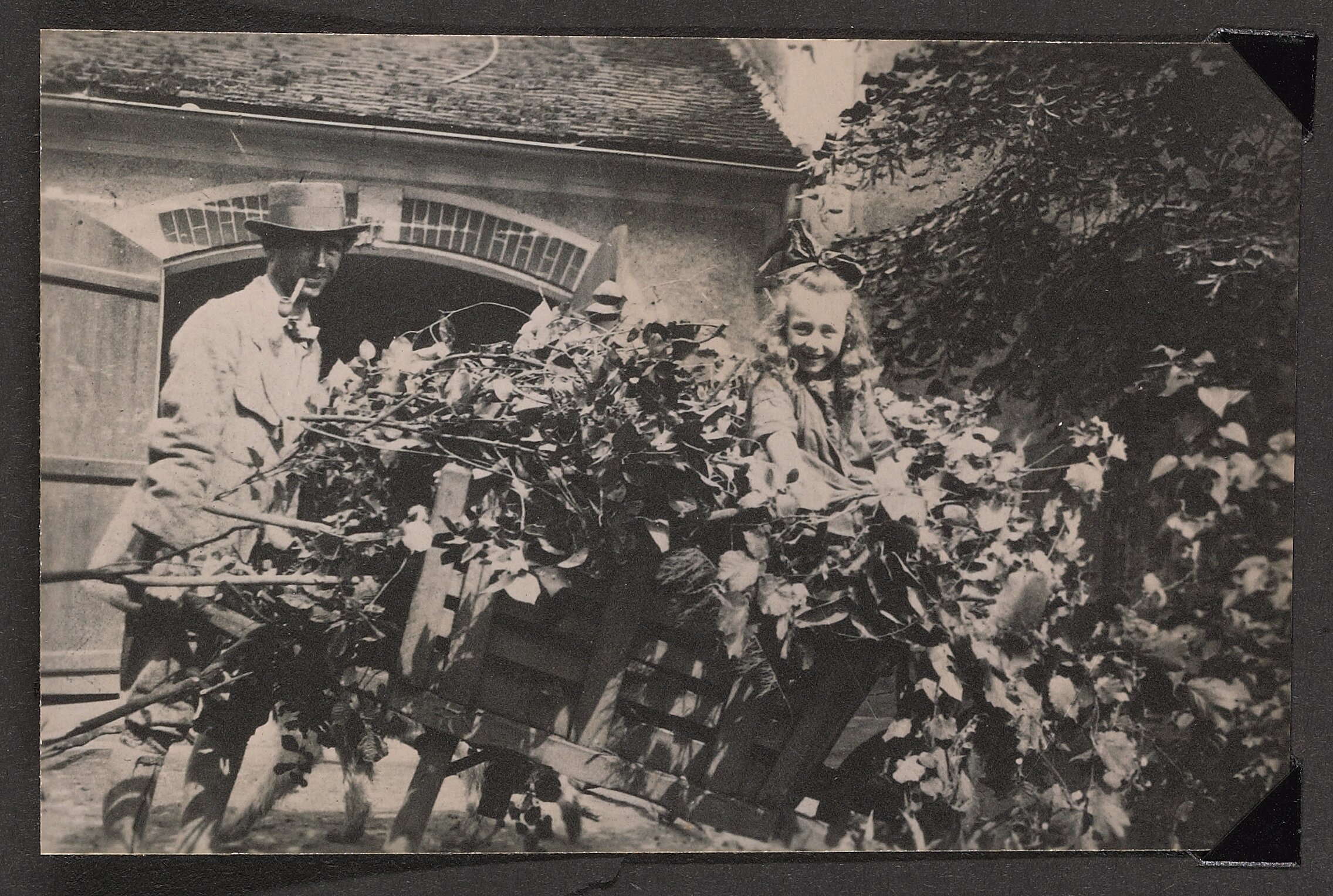 Steichen and Daughter Kate with Gardening Cart, Voulangis France.
