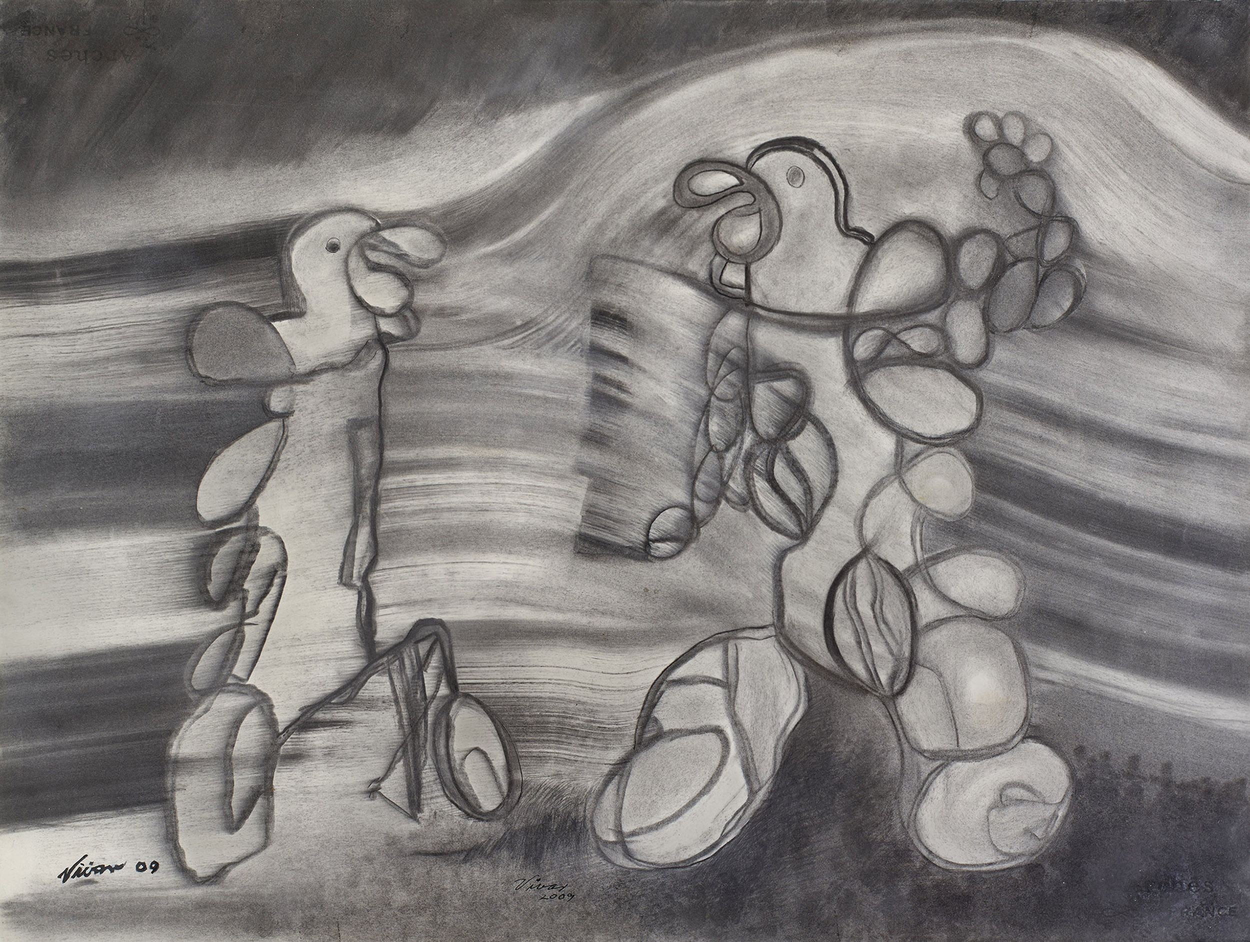   UNTITLED  2009 Charcoal on paper 57 x 76cm 