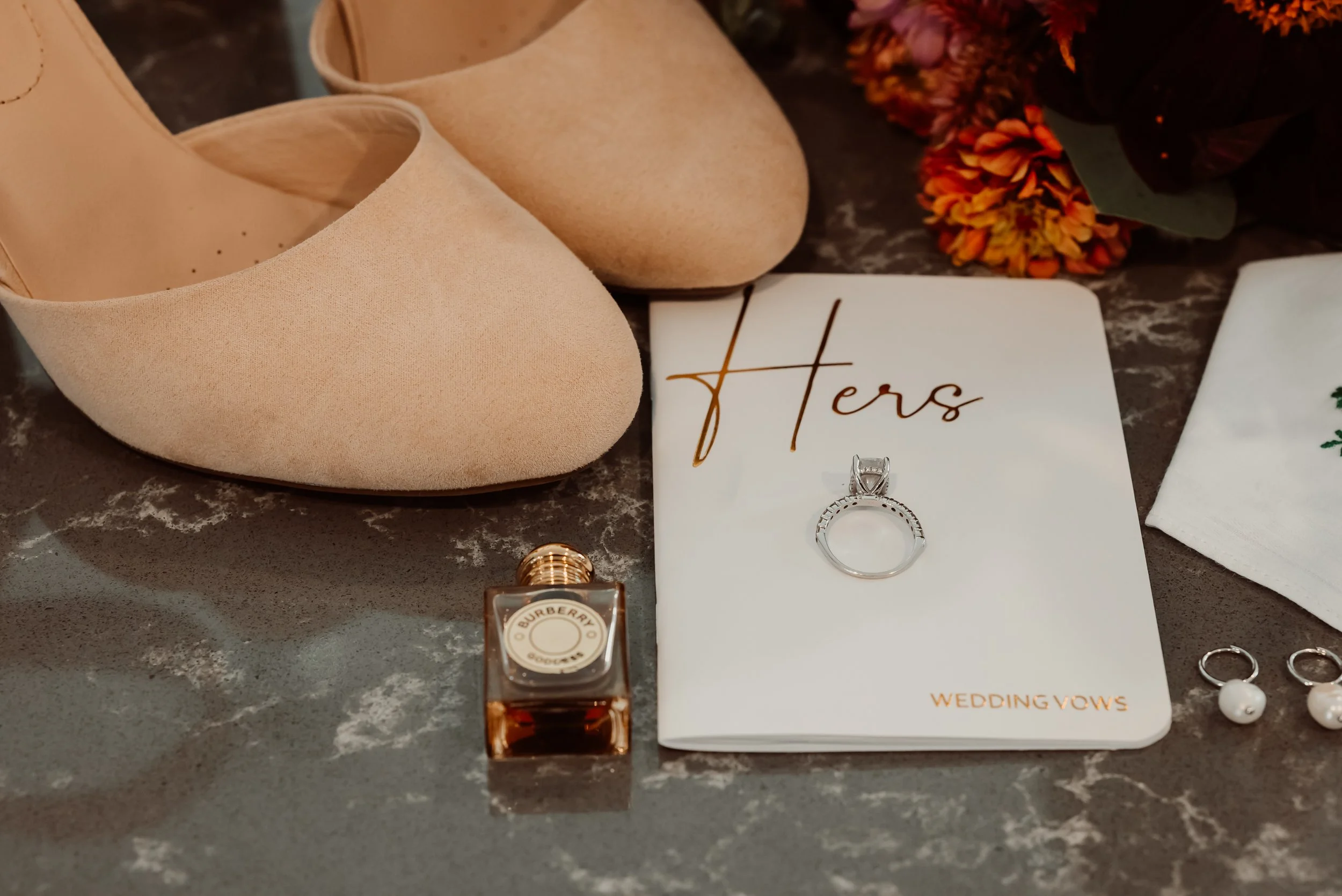 Lay flat image including vows