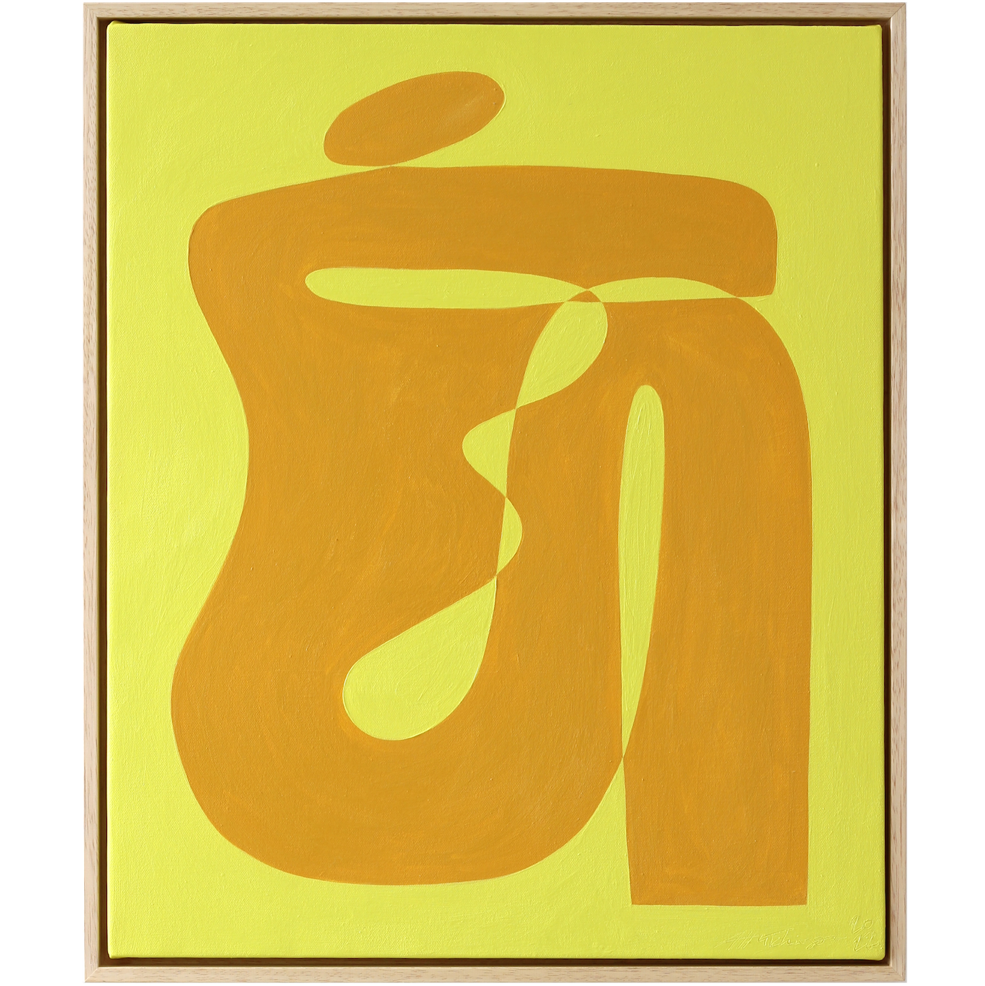 Figure in ochre on lime-yellow