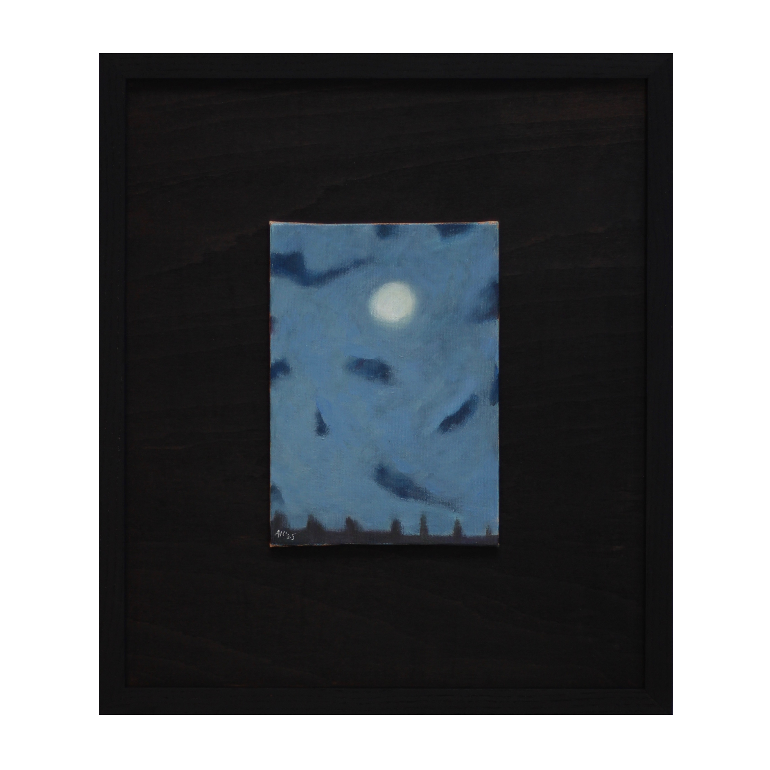 Moon through snow clouds