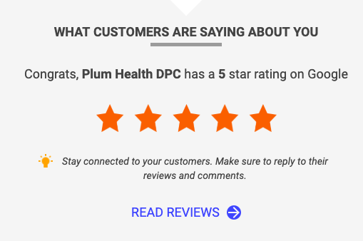 Additionally, the monthly email from Google includes an update on your Star Rating. This is crucial.