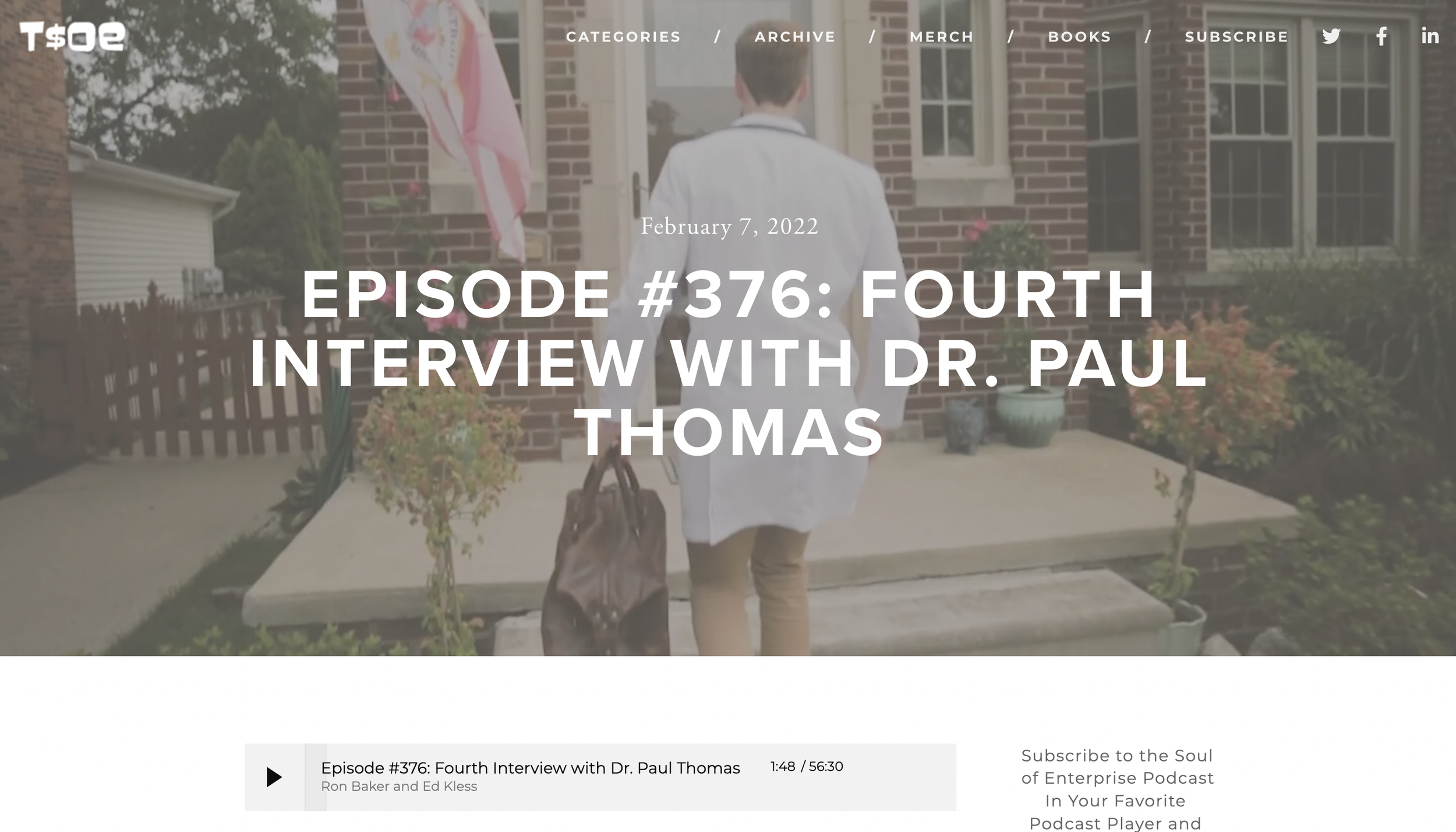 Dr. Paul Thomas on the Soul of Enterprise Podcast