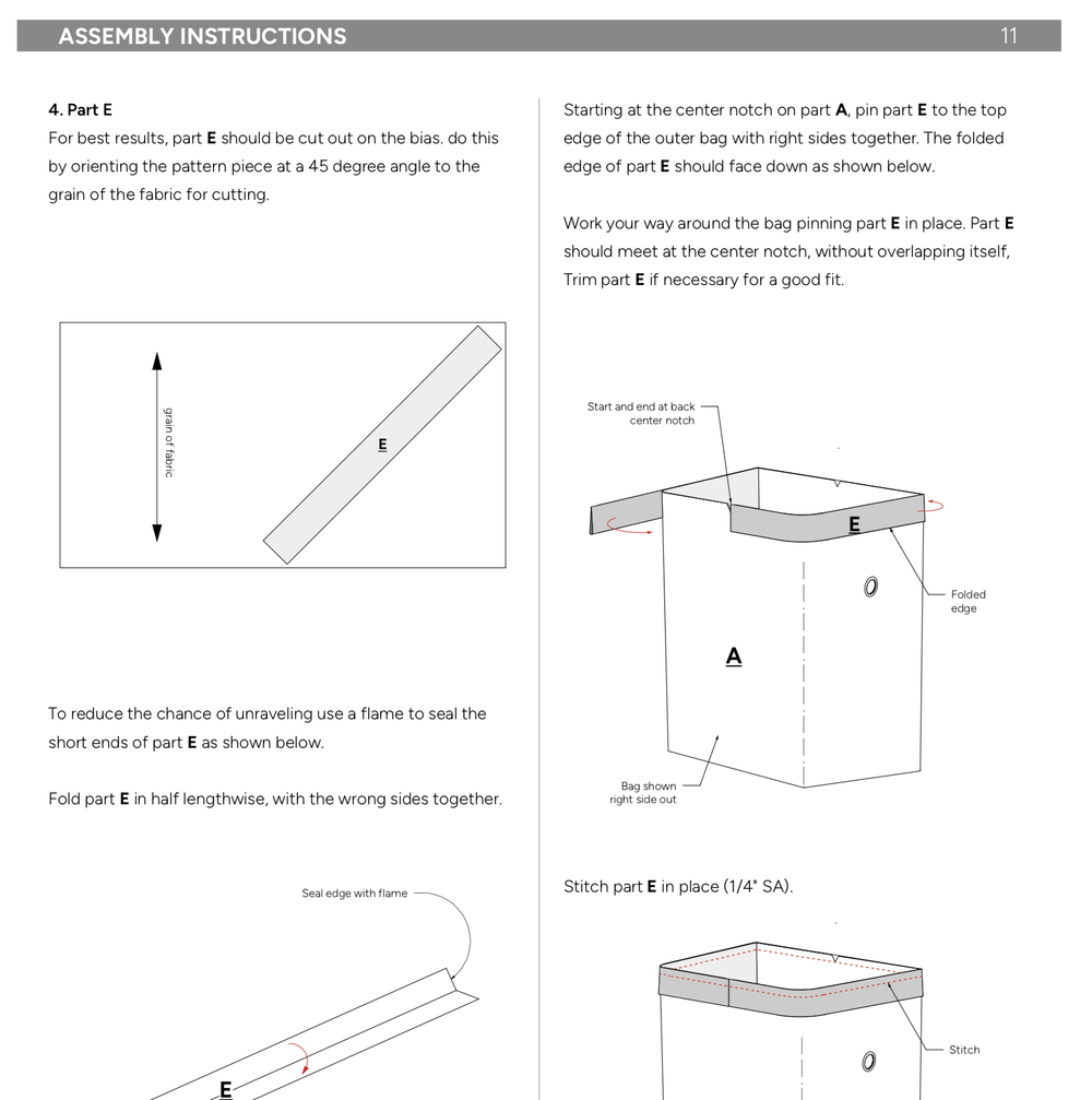 Chalk Bag / Stuff Sack Sewing Pattern Pdf Printable Sewing 