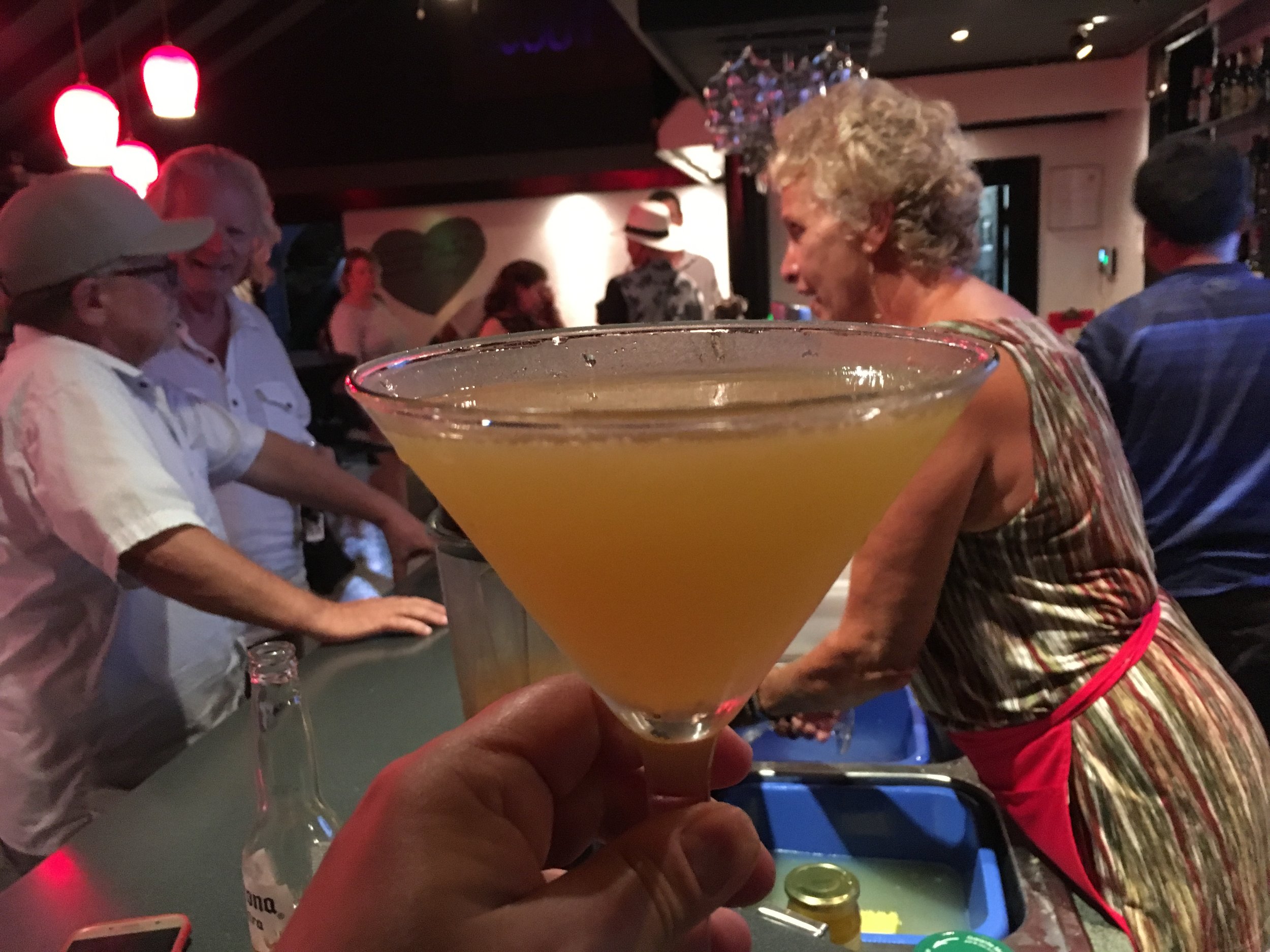 Martini night at Scouts! The drink is passionfruit... the bartender in the background is the legendary Tricia.