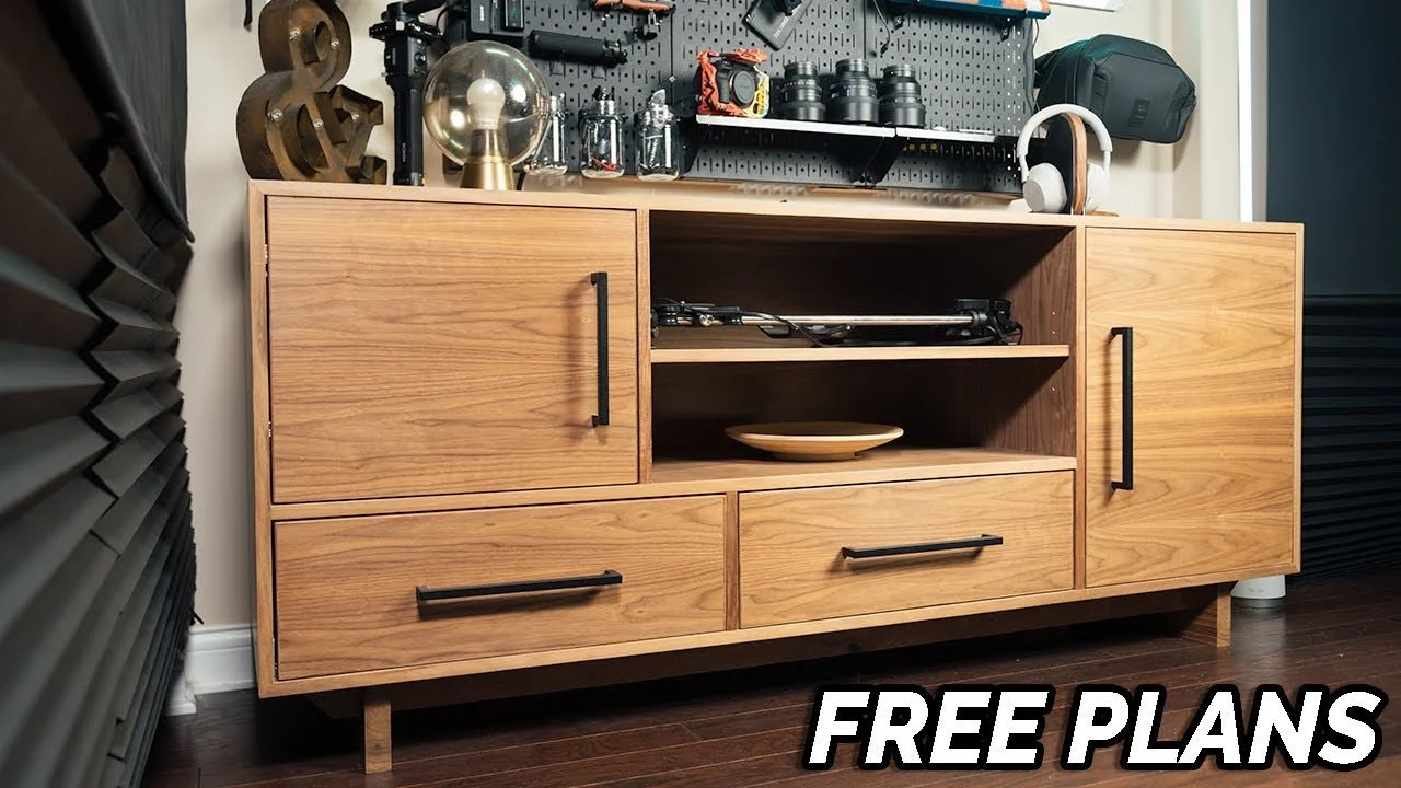 Home Office Storage and Organization Cabinet + Credenza || How To Woodworking