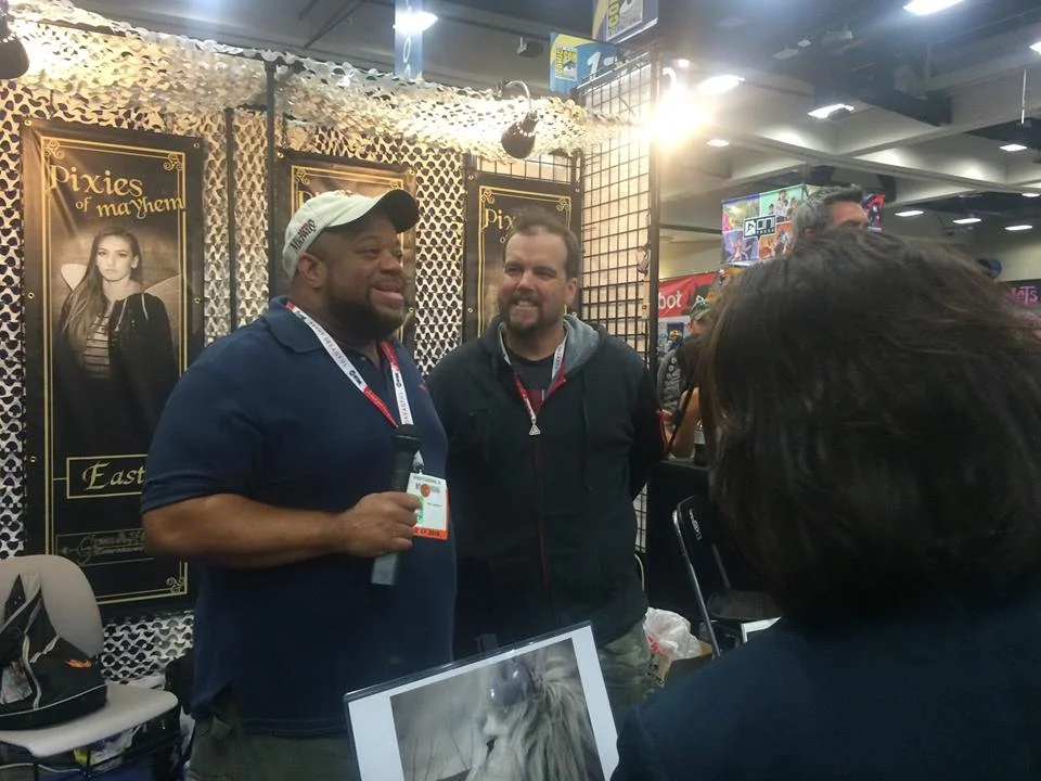 Television interview at Comic Con with Mark Christopher Lawrence