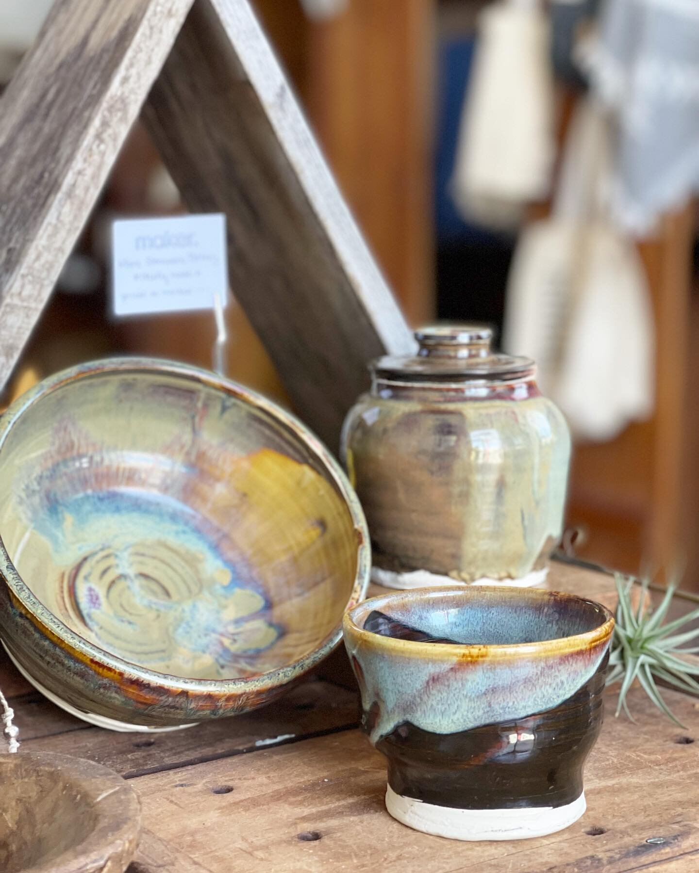 We are thrilled to be carrying a few gorgeous pieces by local potter @marsstoneware 😍. These glazes! Open Th-Sun 11-5, highlighting local and American-made goods always. #generalstore #mercantile #lakecountyca #visitkelseyville #shoplocal #shopsmall