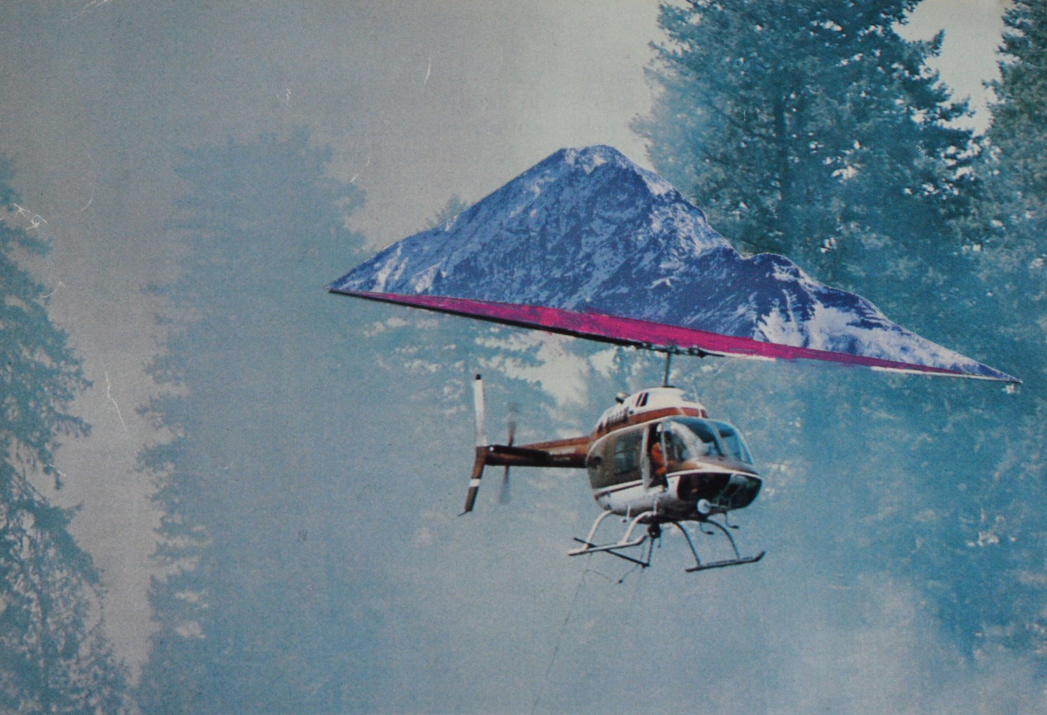 Helicopter and mountain