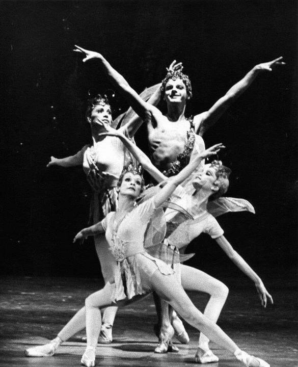   Elise Flagg  as lead "Butterfly" in Balanchine's A MIDSUMMER NIGHT'S DREAM back in the day. I'm "Puck" (of course) in a pretty decent high demi-pointe if I do say so myself! 