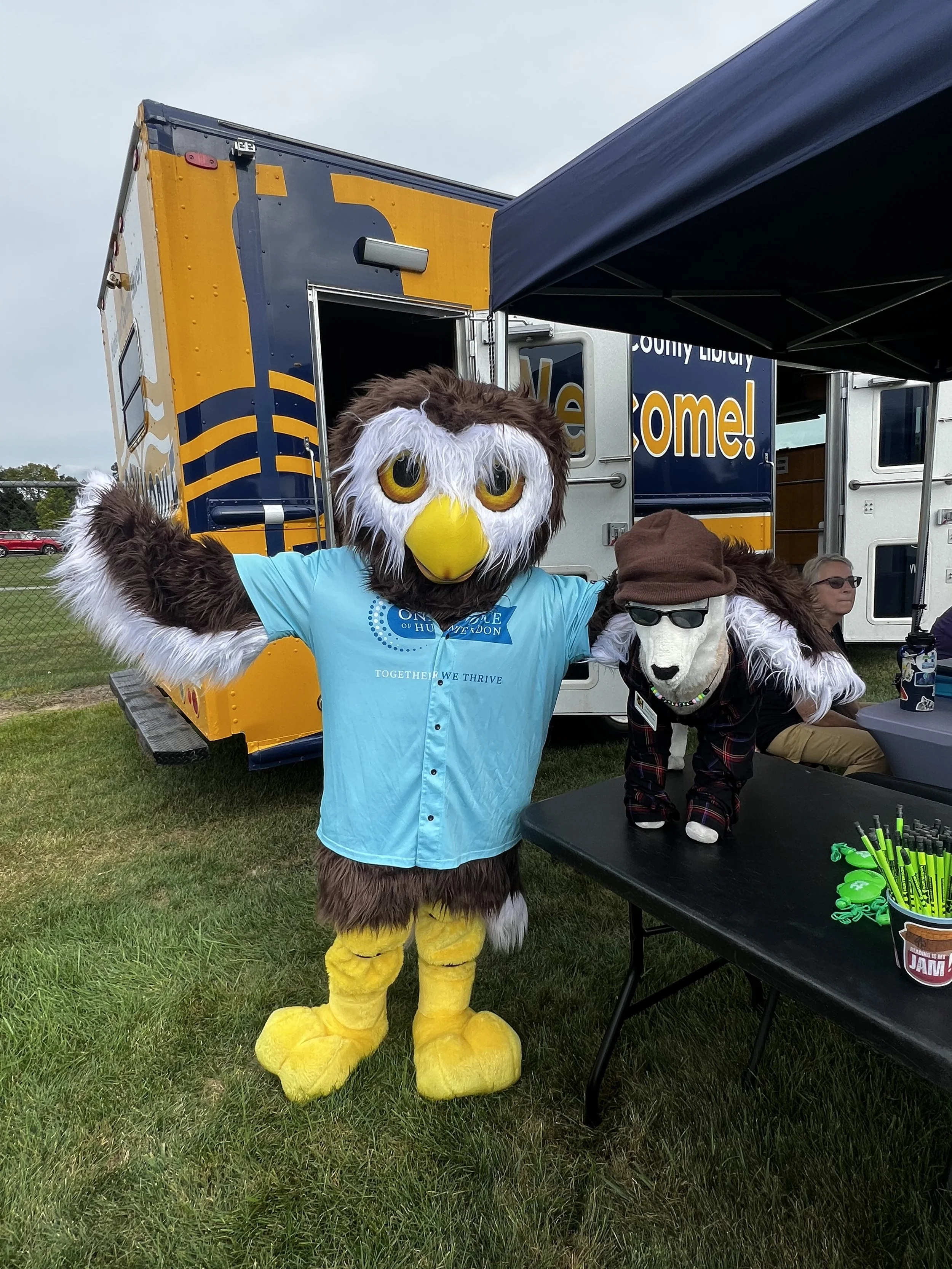 Owlbert with HC Library stuff lama.jpeg