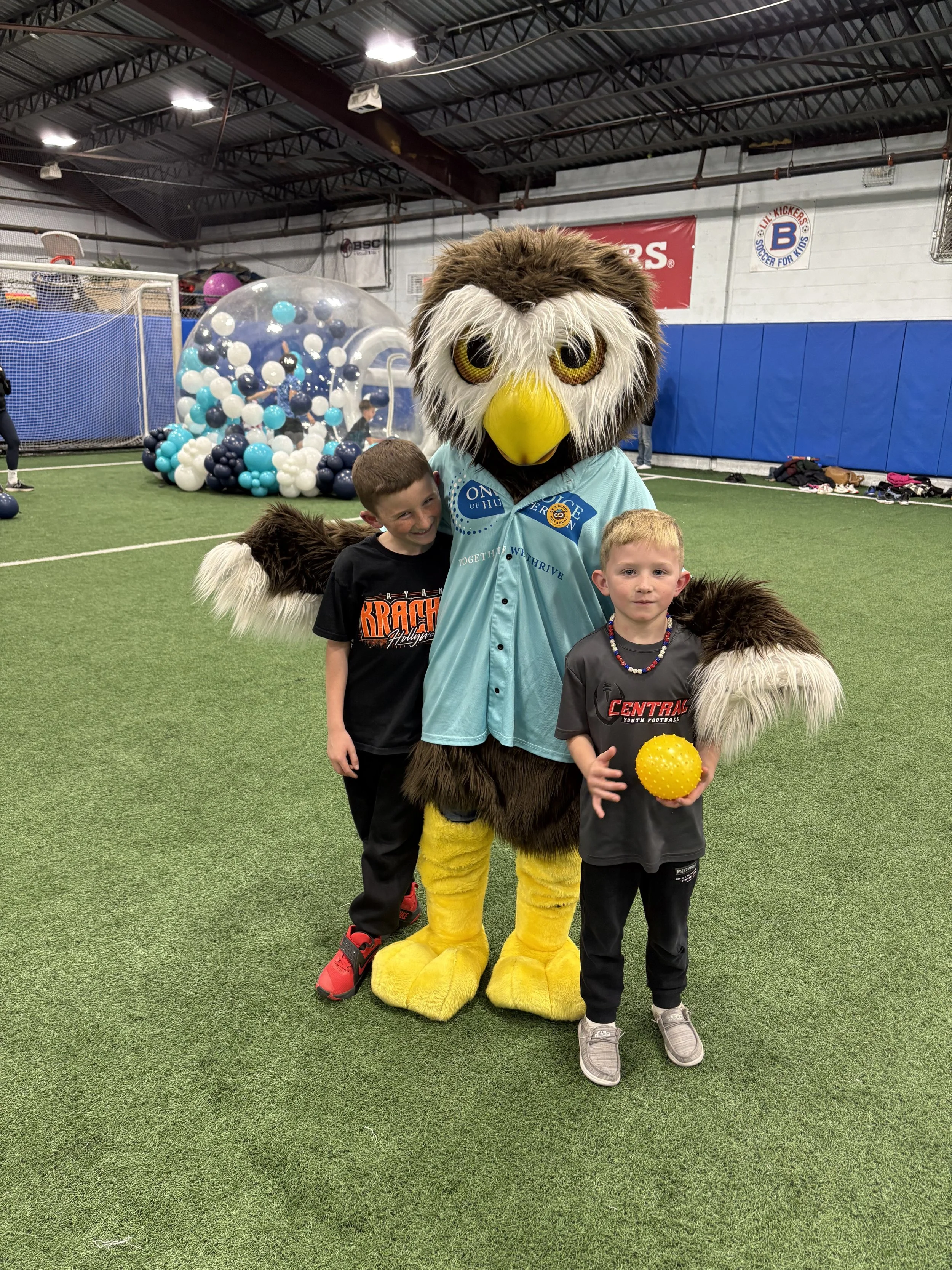 Owlbert, Tyler and Cole ( Carolanne's kids- they wouldn't smile).jpg