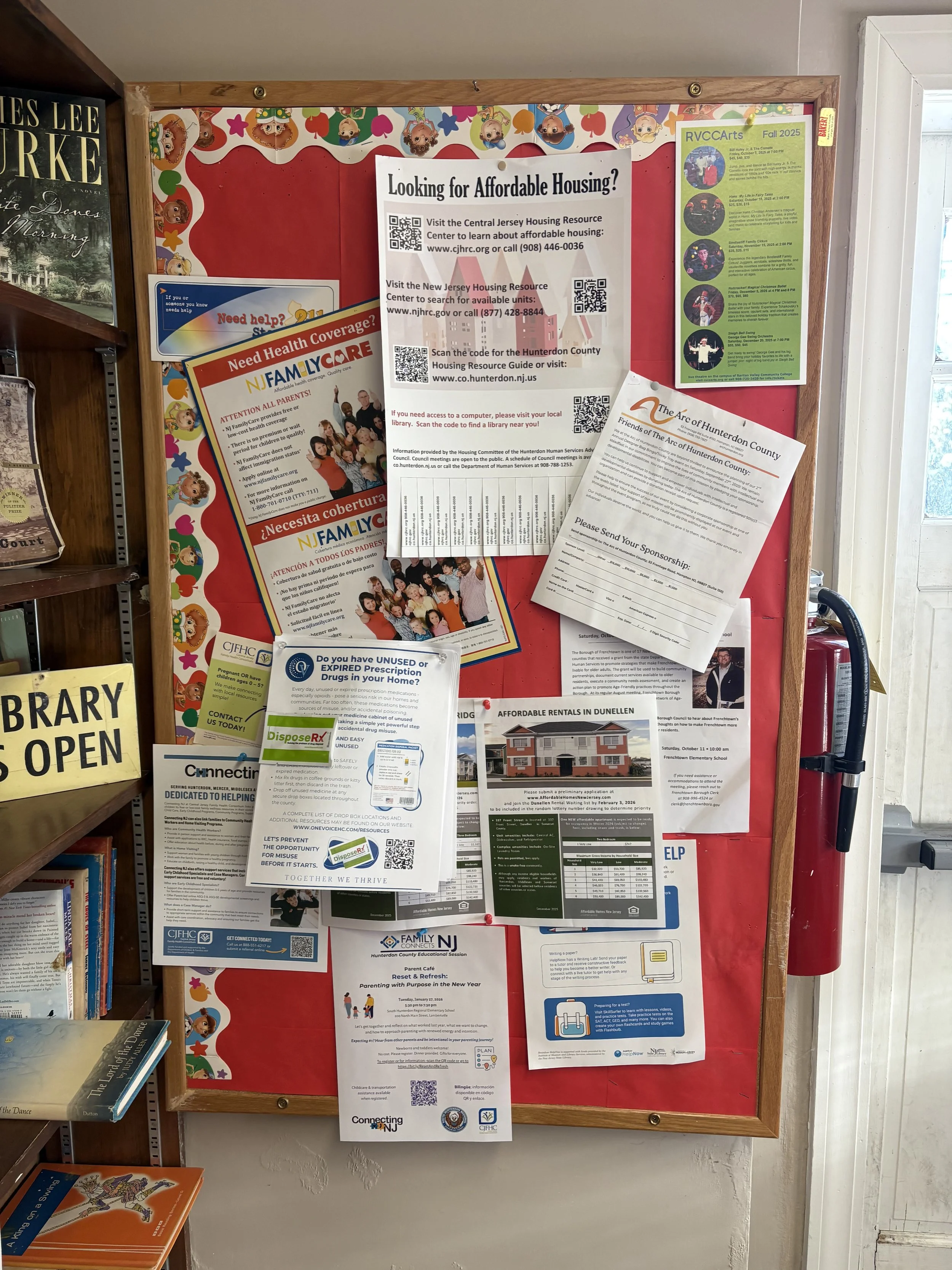 Pamphlets on the board at Frenchtown Library.jpg