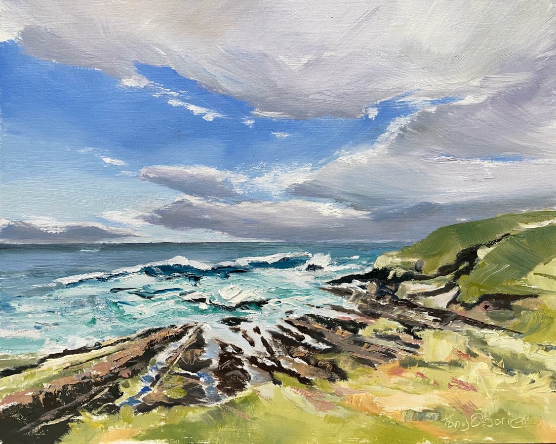 'Among the Foamdrops of the Sea' -  €275 Framed (Oil on Board 25x20cm) 2025