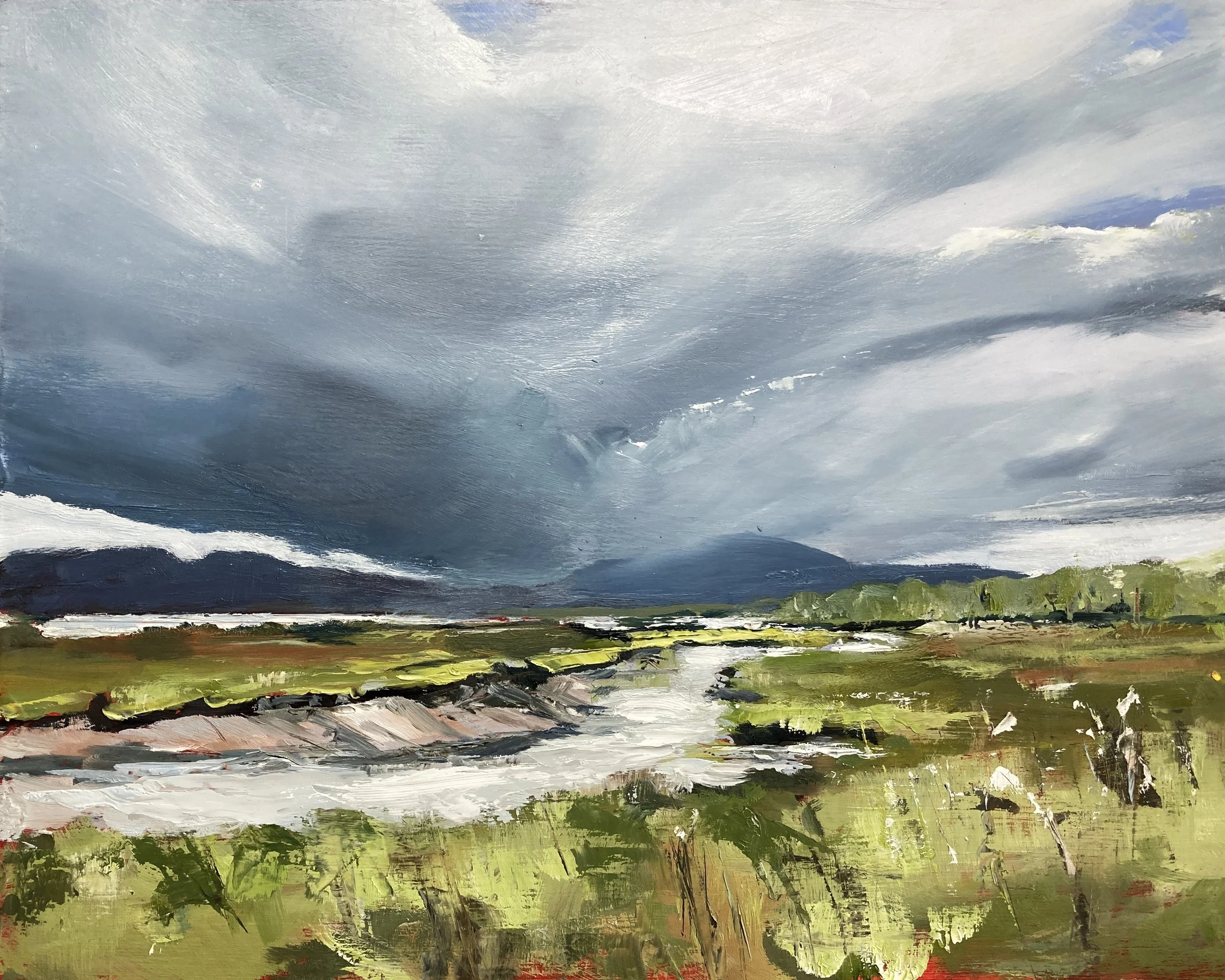 'Falling Tide' - €275 Framed (Oil on Board 255 x 205 mm) 2025