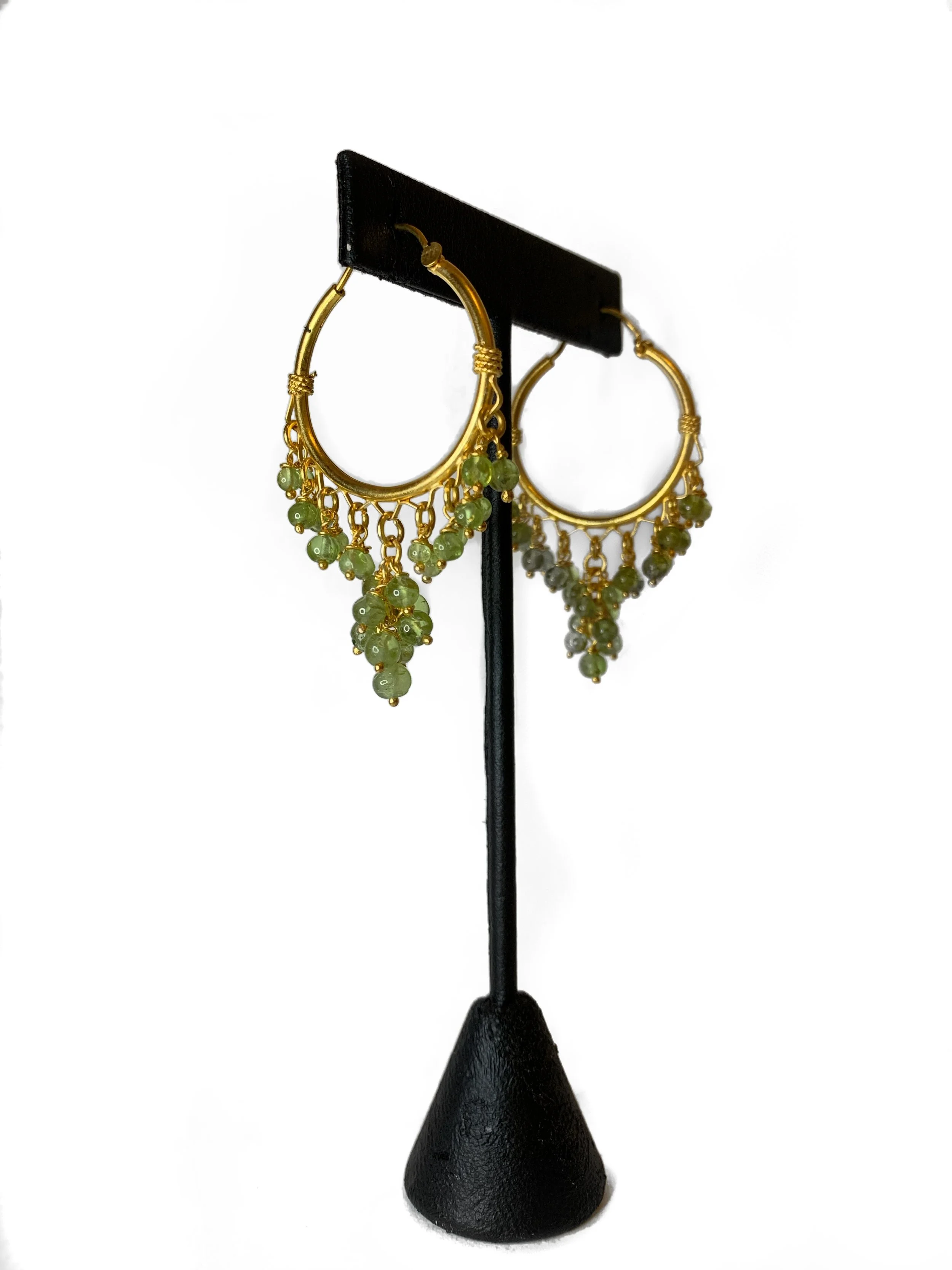 Peridot Large Hoop Earrings 
