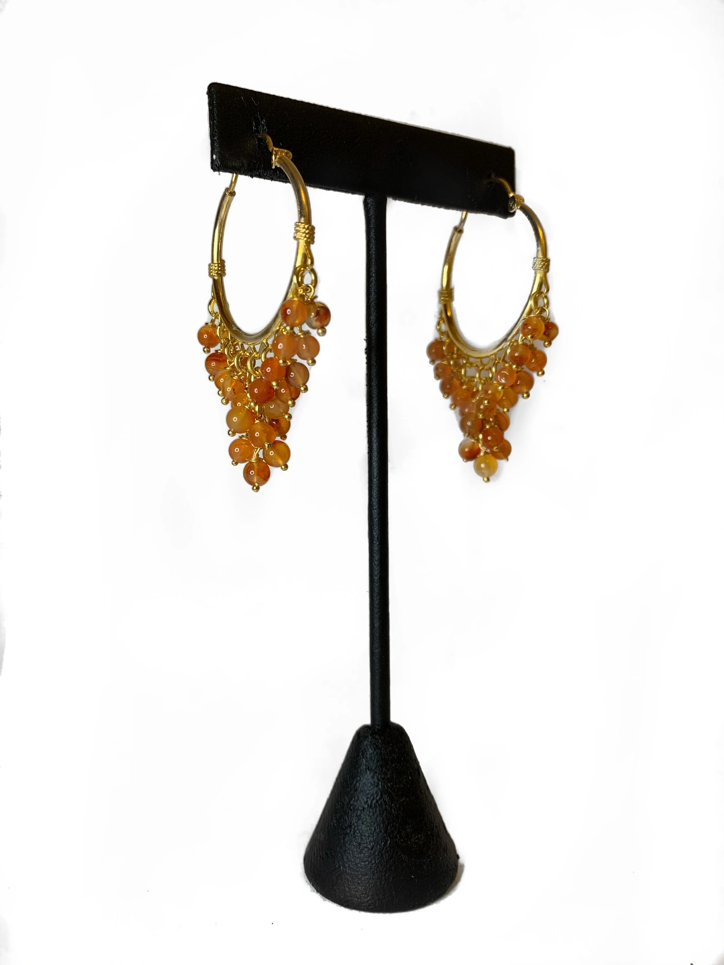 Carnelian Large Hoop Earrings 