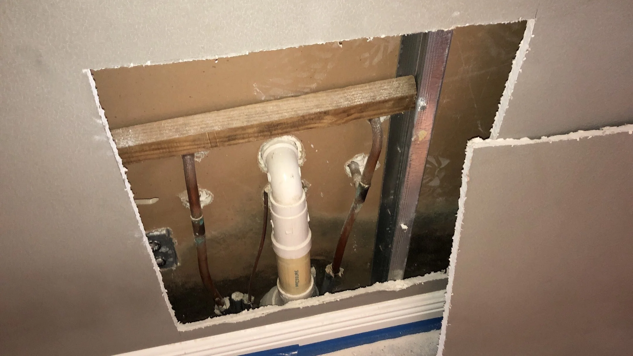 Hidden mold within wall at wellington residence
