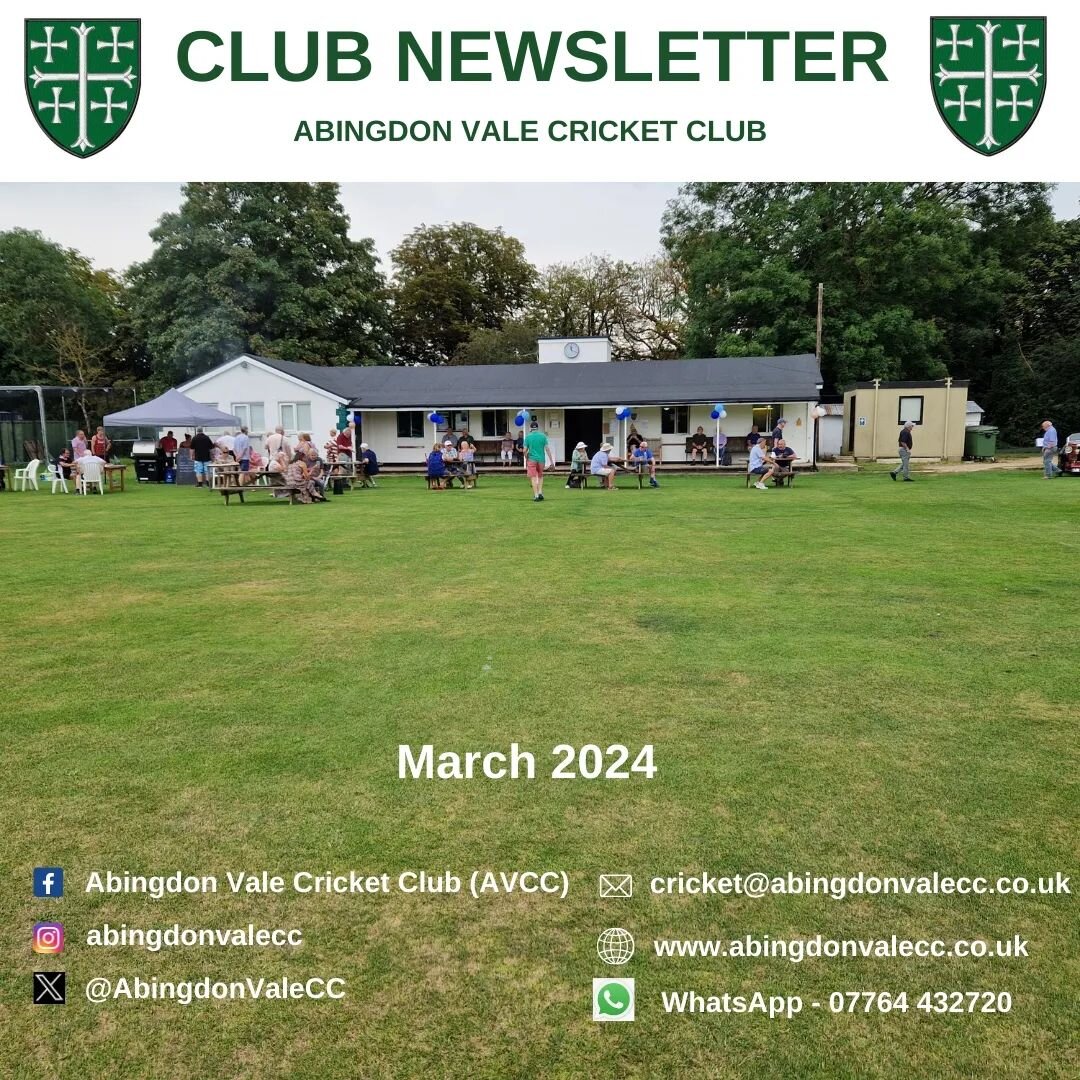 Please see our latest AVCC newsletter, which provides updates across the club from over the winter period and also details for the upcoming cricket season.