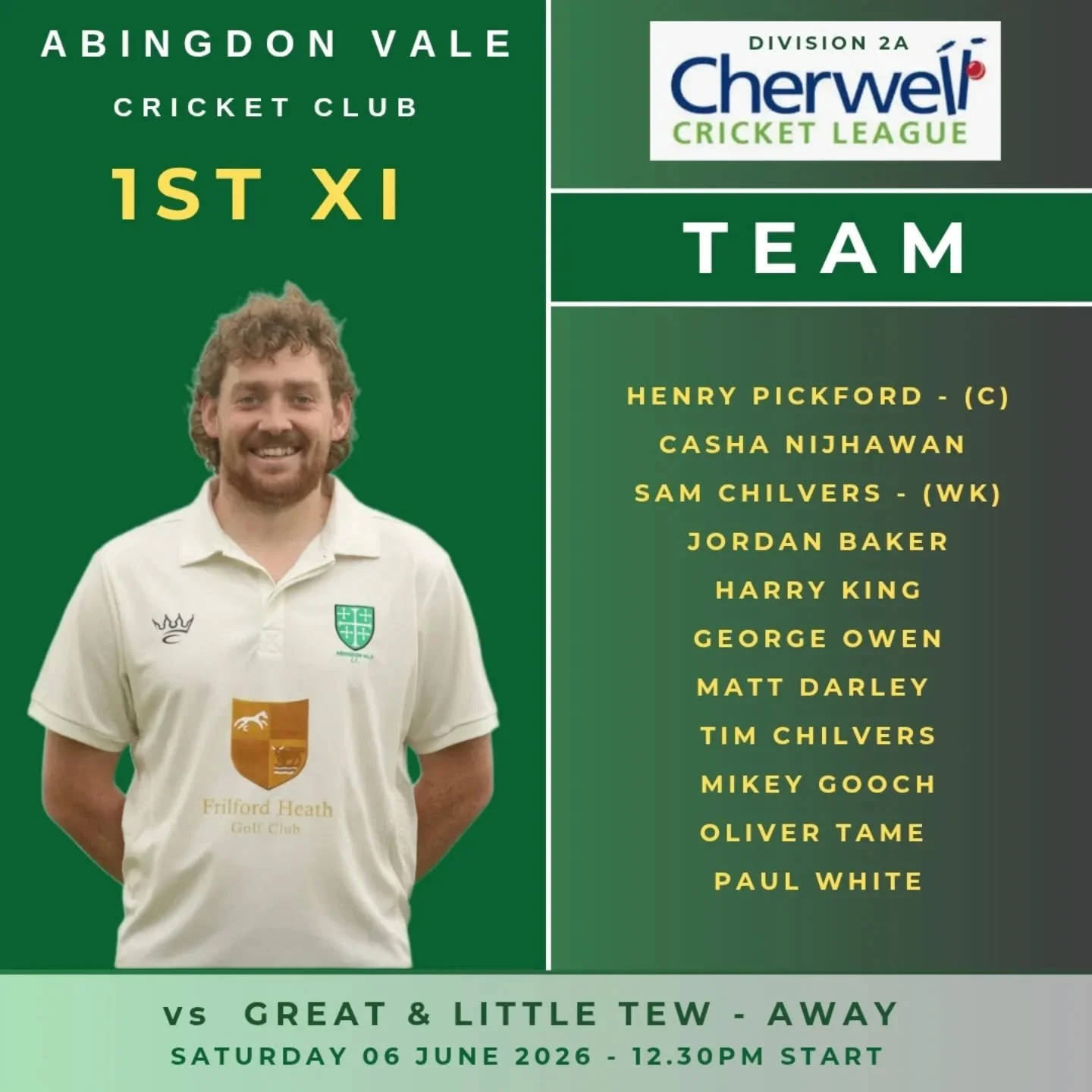 Matchday 5... Team news for our four sides. 

- Bar open from 3pm.
- Pizzas available in the evening.