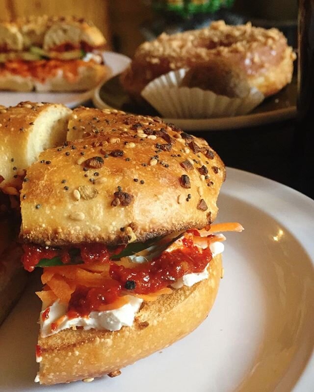 Two kimchi bagels and a French toast donut ❤️ thanks for pic @terryhope