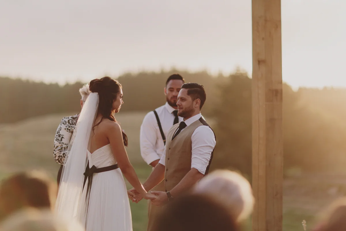 Behind the Scenes of a Sunset Wedding Ceremony in Kapiti