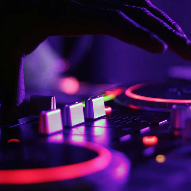 Close up of DJ deck