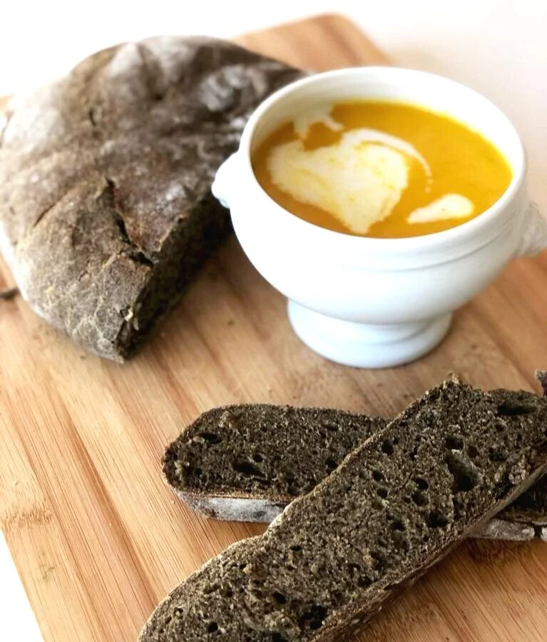 Hemp Connect Bread with Turmeric Soup