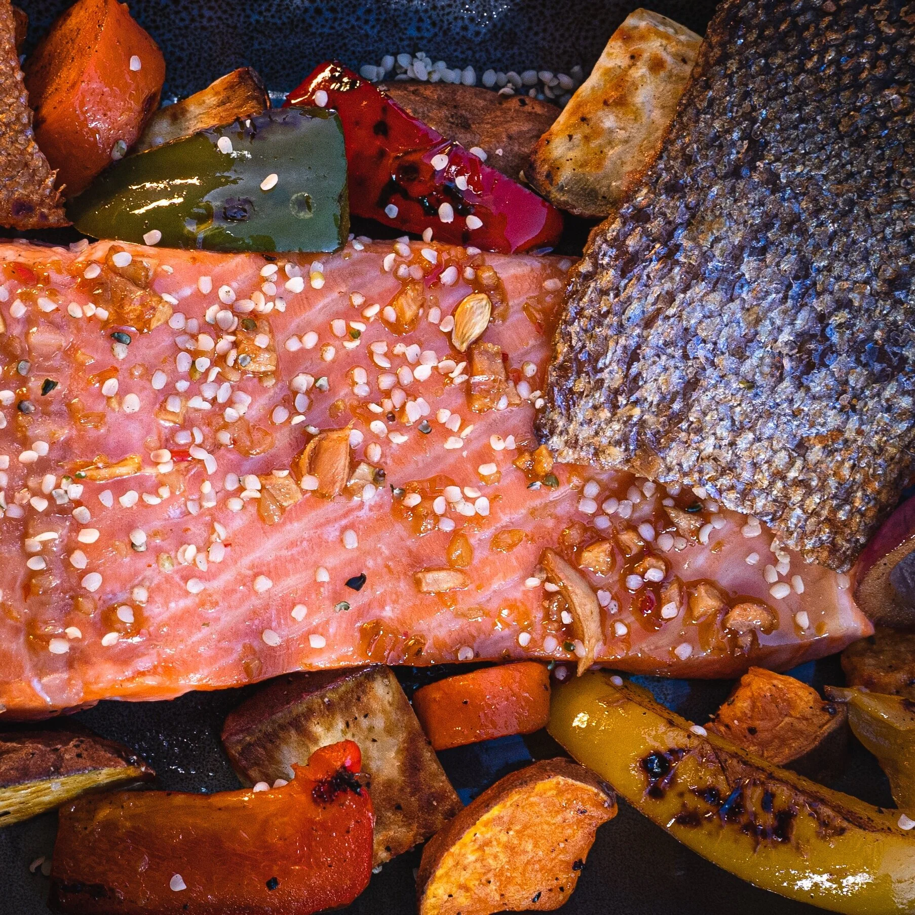 Hemp Connect sizzling salmon with hemp honey drizzle