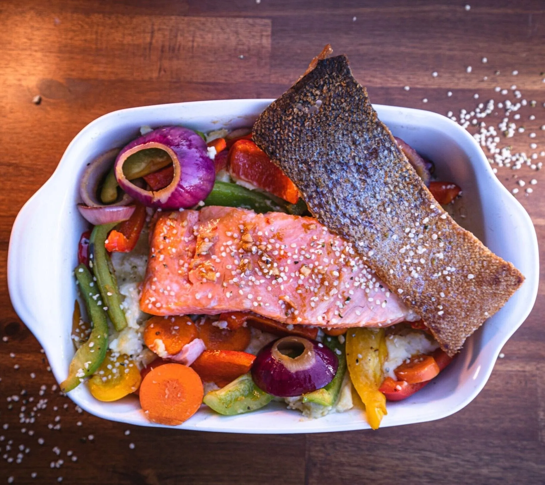 Hemp Connect sizzling salmon with hemp honey drizzle