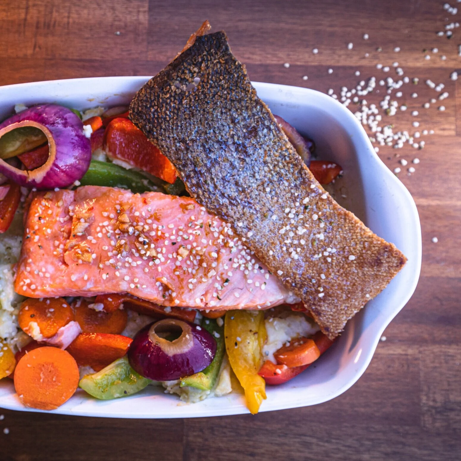 Sizzling Salmon with Honey Hemp Drizzle