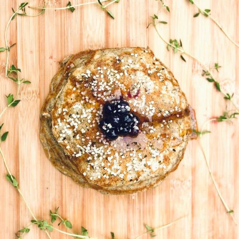 Fluffy Hemp Sourdough Pancakes