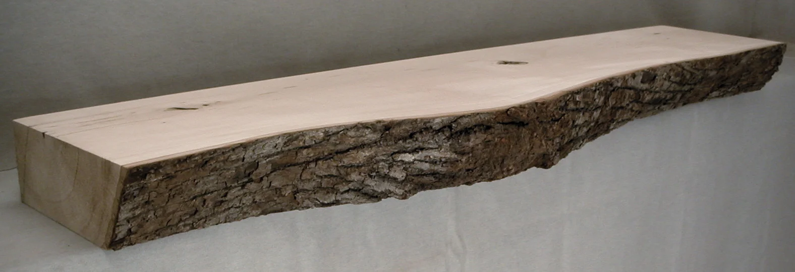 Timber wood mantel with bark — The Cottage Depot