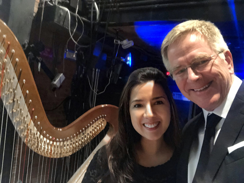   Before a concert with travel writer, author, and television personality Rick Steves  