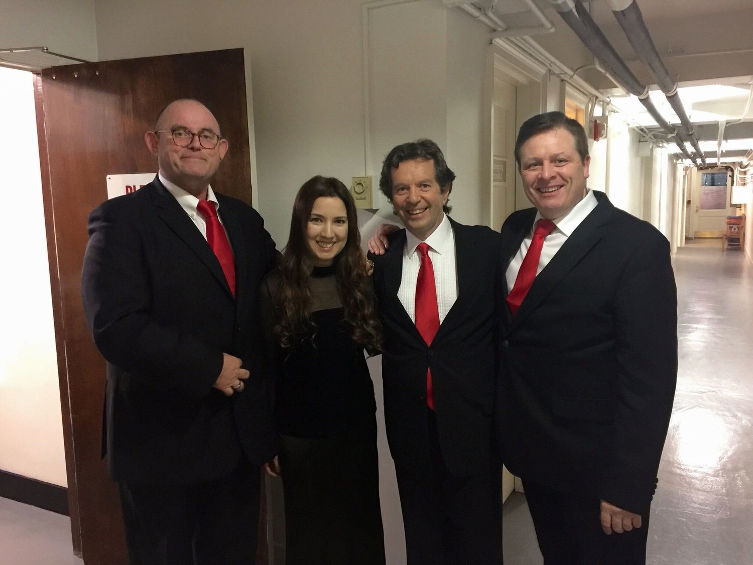   After a performance with The Irish Tenors  