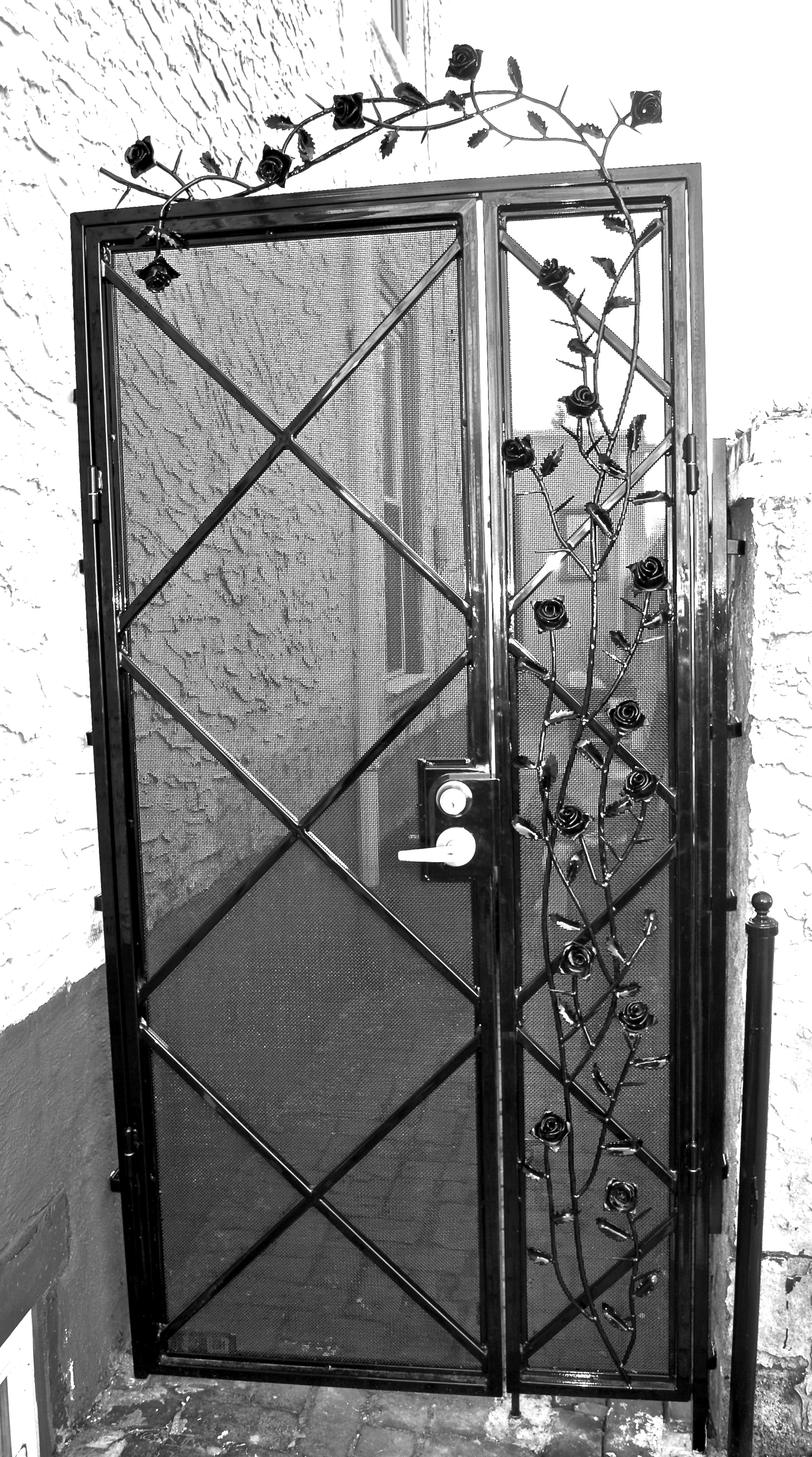 GATE WITH ROSES - private residence, Columbia Ave. Philadelphia, PA