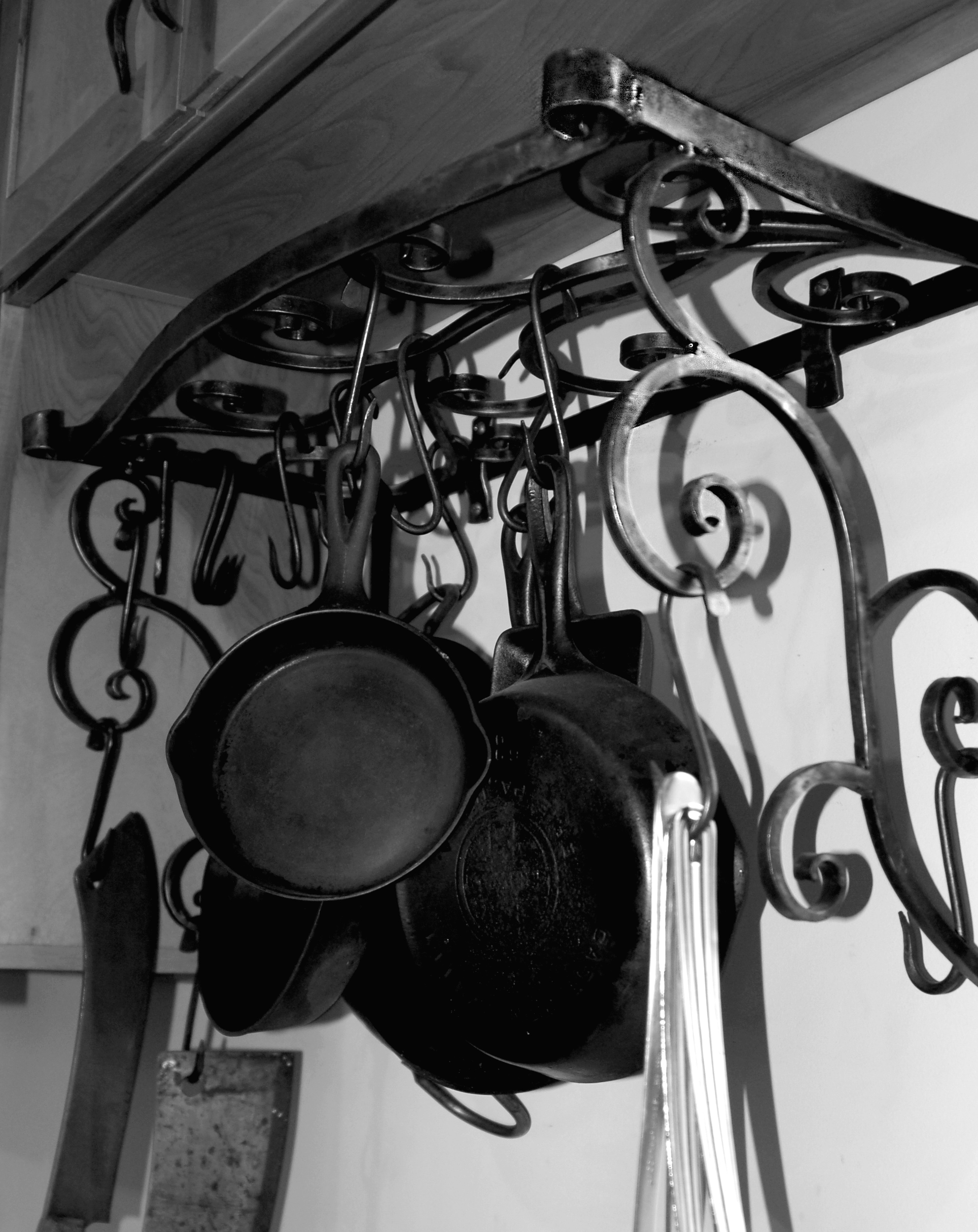 POT RACK - custom made to fit cabinets