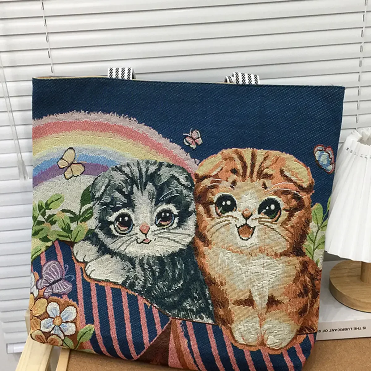 Embroidered Cat Bag