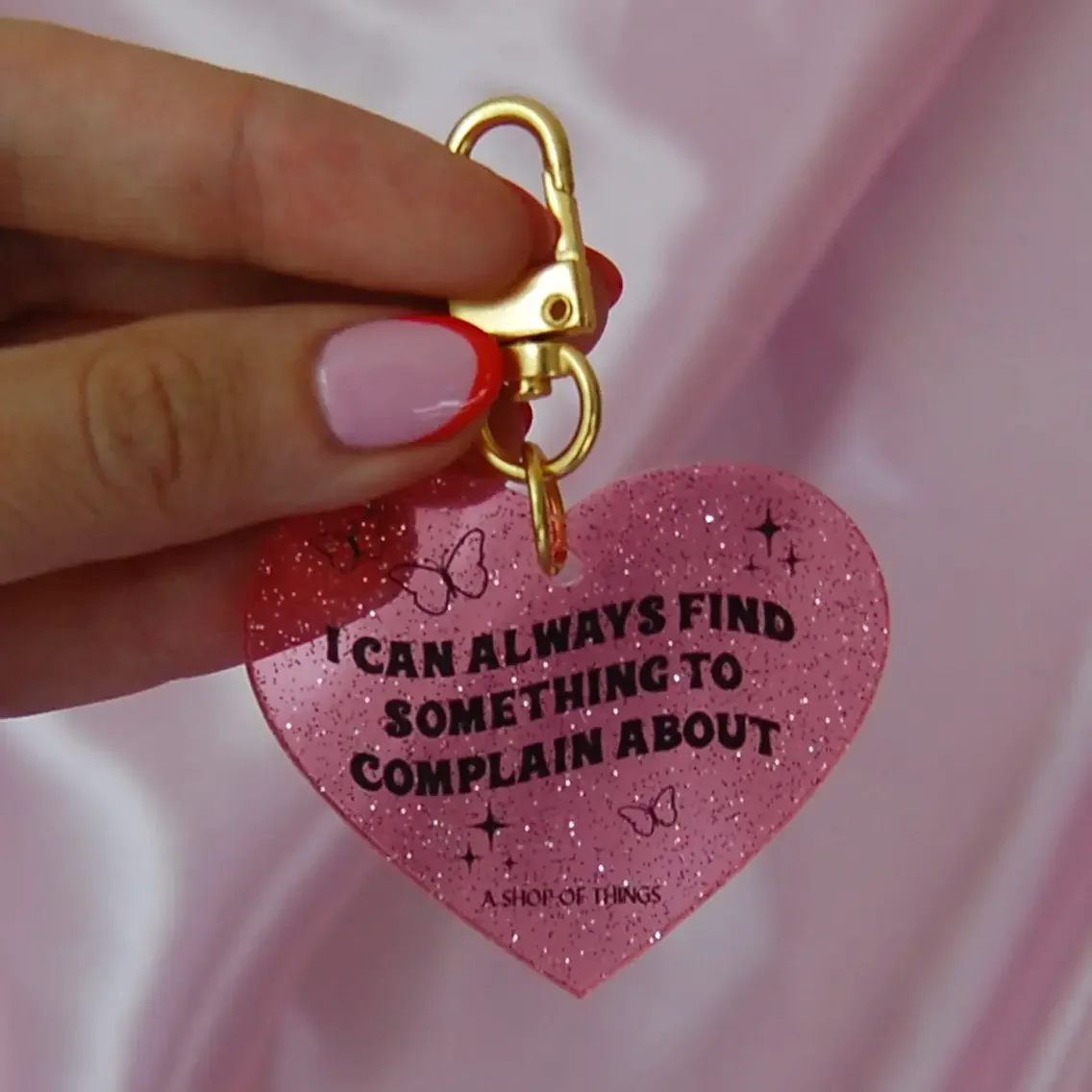 Complain Glitter Keychain