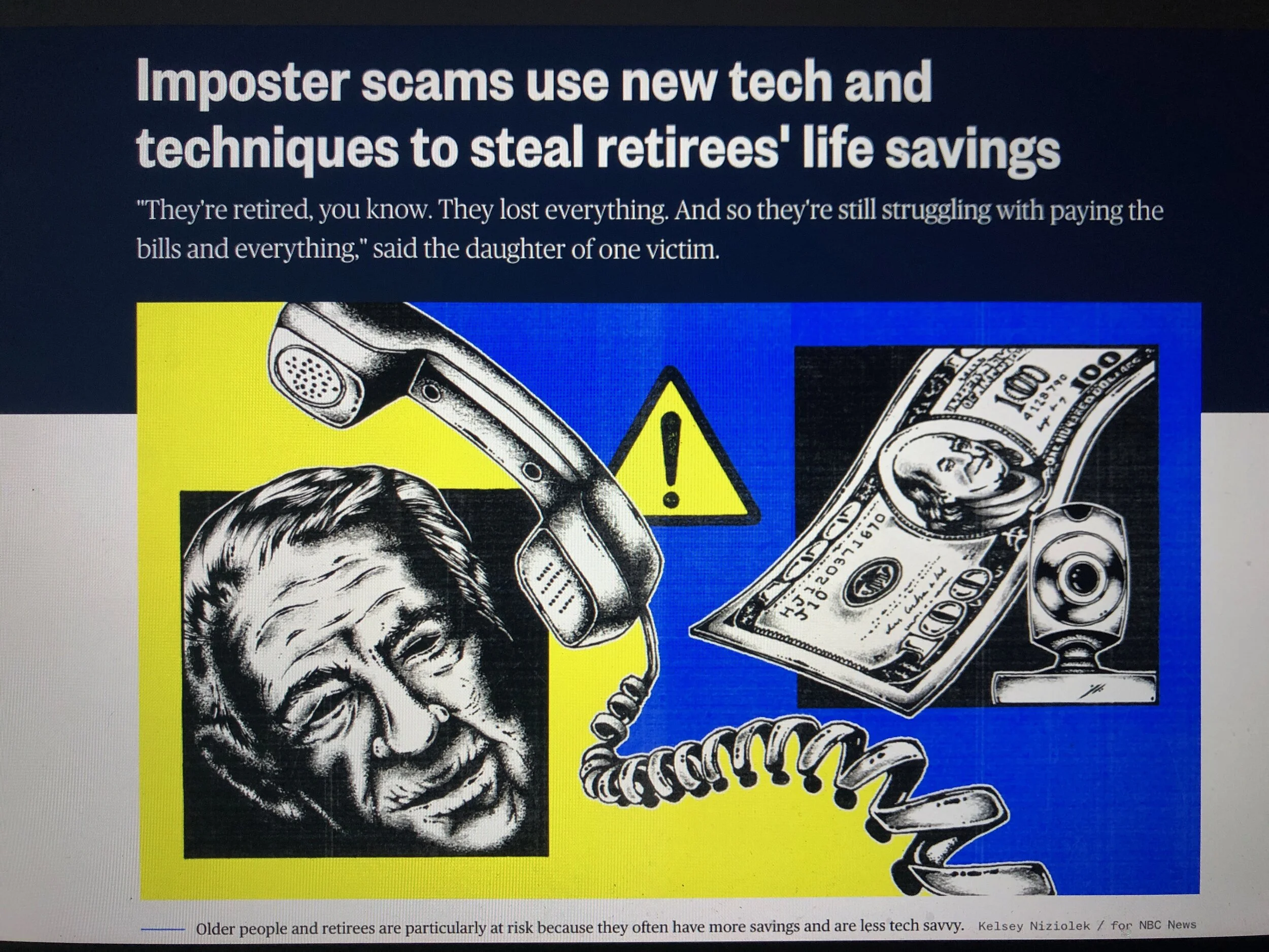 Imposter scams use new tech and techniques to steal retirees' life savings