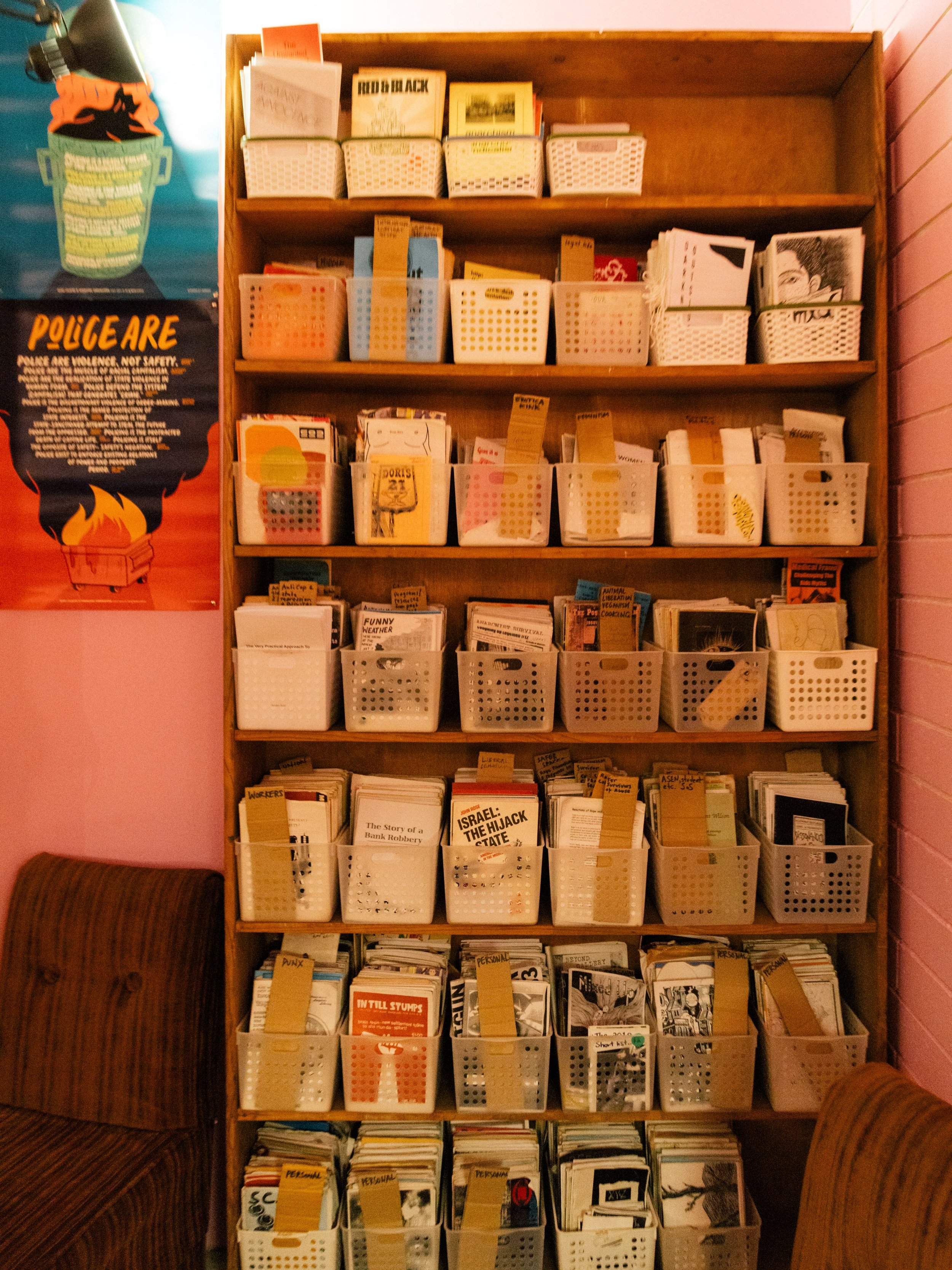 Hi friends!

Looking for zine nerds, archivists &amp; wanna-be librarians! IRL library is looking for people to go through our zine archive and sort/label them. 

Please contact us if you are interested in doing this!!