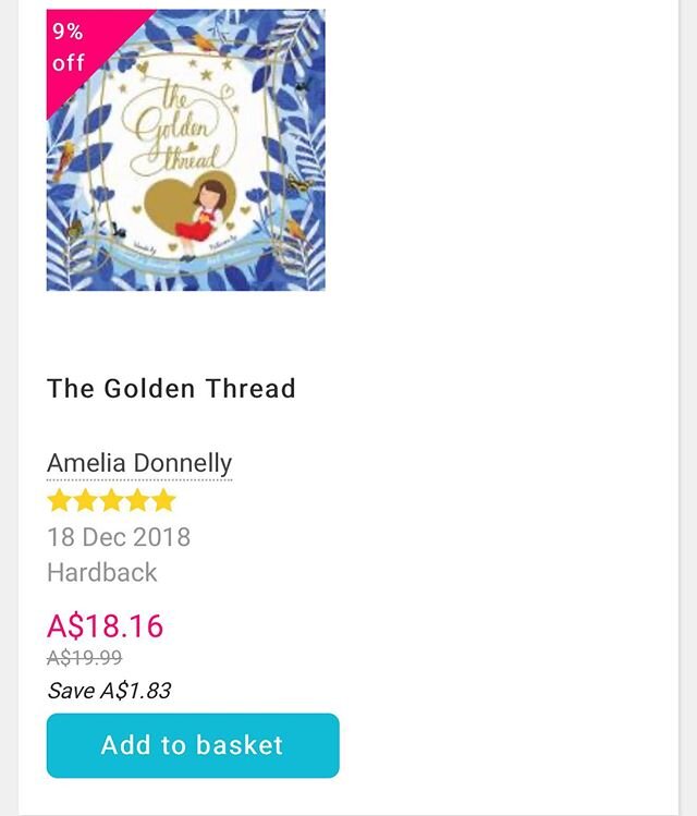 The Golden Thread is on special for $18.16 on @bookdepository with FREE WORLDWIDE delivery. Really great value for a hardback book and an affordable price to spread some love in a child&rsquo;s world 🌎. #thegoldenthread #bookdepository #freedelivery