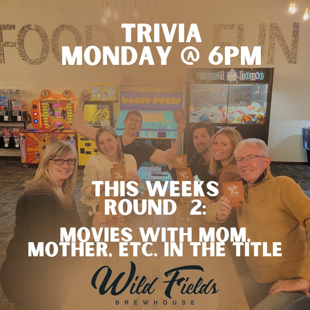 It's Monday! ✏️ That means Trivia Time!🤓Come in for a bite &amp; a Beer and stay for free triva! bring your friend with all those random factoids! 
This week's Round 2 is 
Movies with Mom, Mother, etc. in the title! 
Starts at 6pm. See you soon! 

#