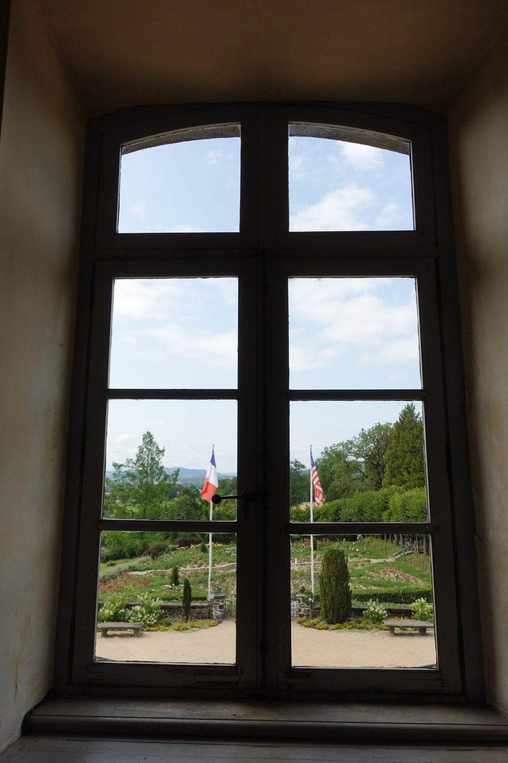 Views of Rose Garden from Chateau Chavaniac, Chavaniac-Lafayette, Auvergne, France