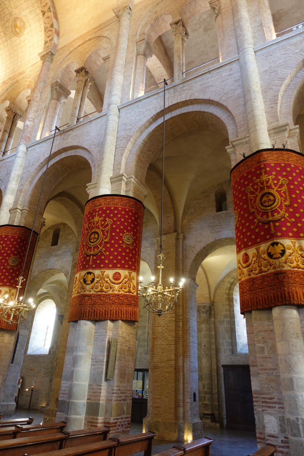 Stone Arches and Pillars, Basilica de Saint Sernin, Toulouse, France