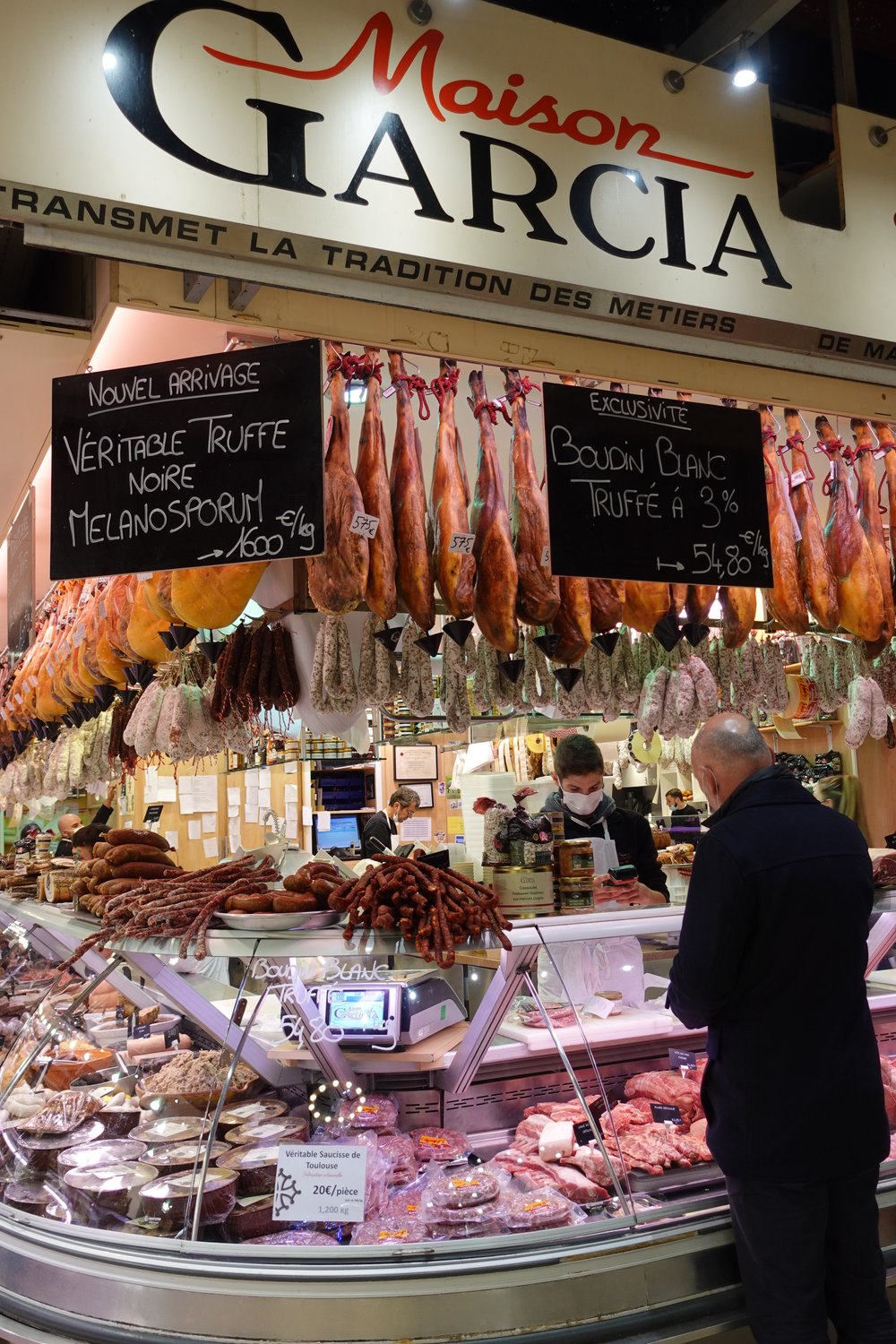 Fresh Meat and Charcuterie at Marché Victor Hugo, Toulouse, France