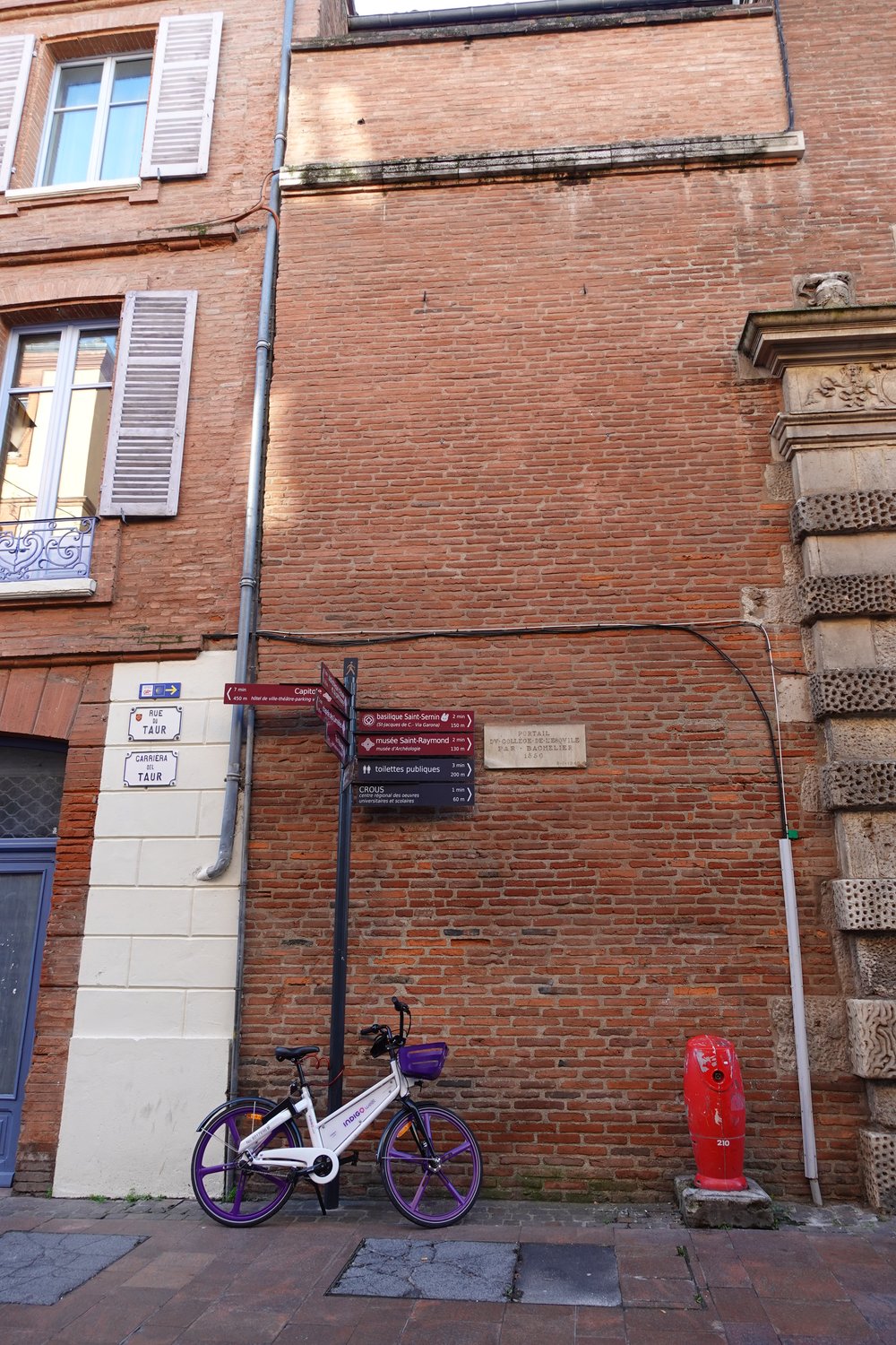 Exposed brick at the Pink City, Toulouse, France