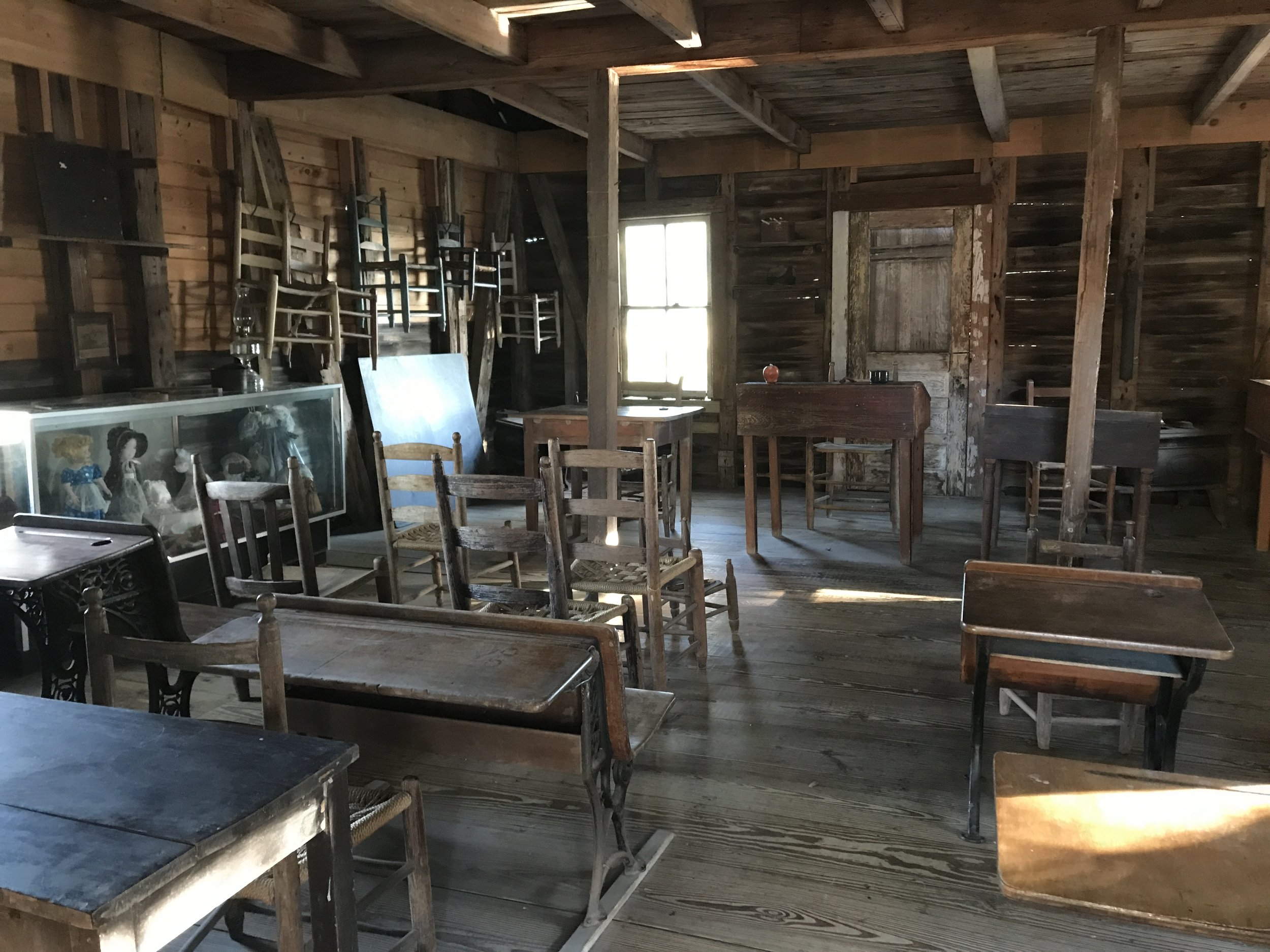 Interior of School House from 1800s from Arcadian Village in Louisiana
