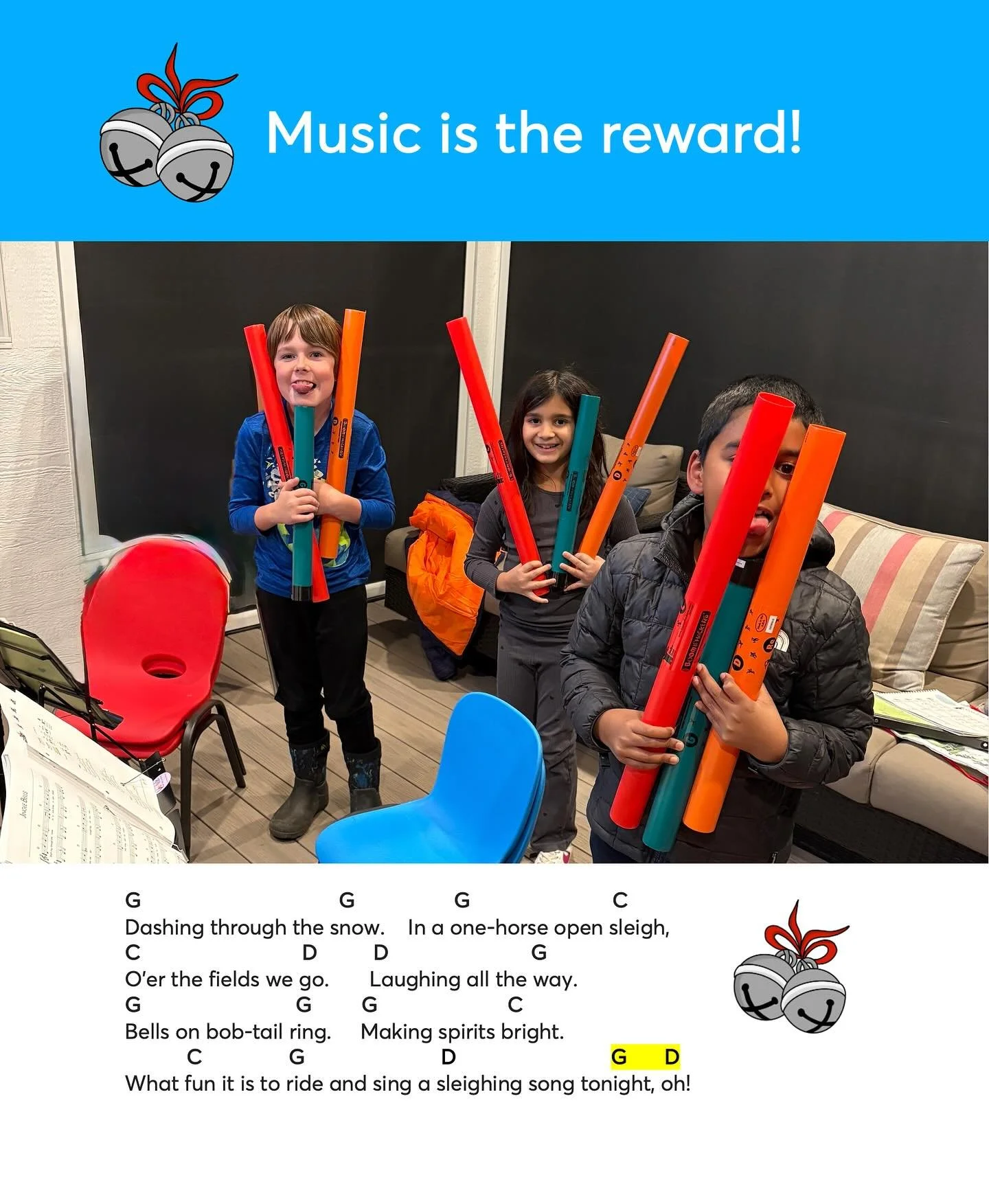 Boomwhackers for the win! We had a LOT of songs to get through for our upcoming Christmas performance and I wanted to &ldquo;reward&rdquo; these kiddos for their hard work and focus during class. The REWARD? Play Jingle Bells on the boomwhackers. I k